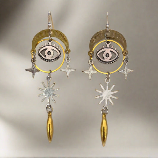 Star and Eye Drop Earrings - Cheeky Goddess