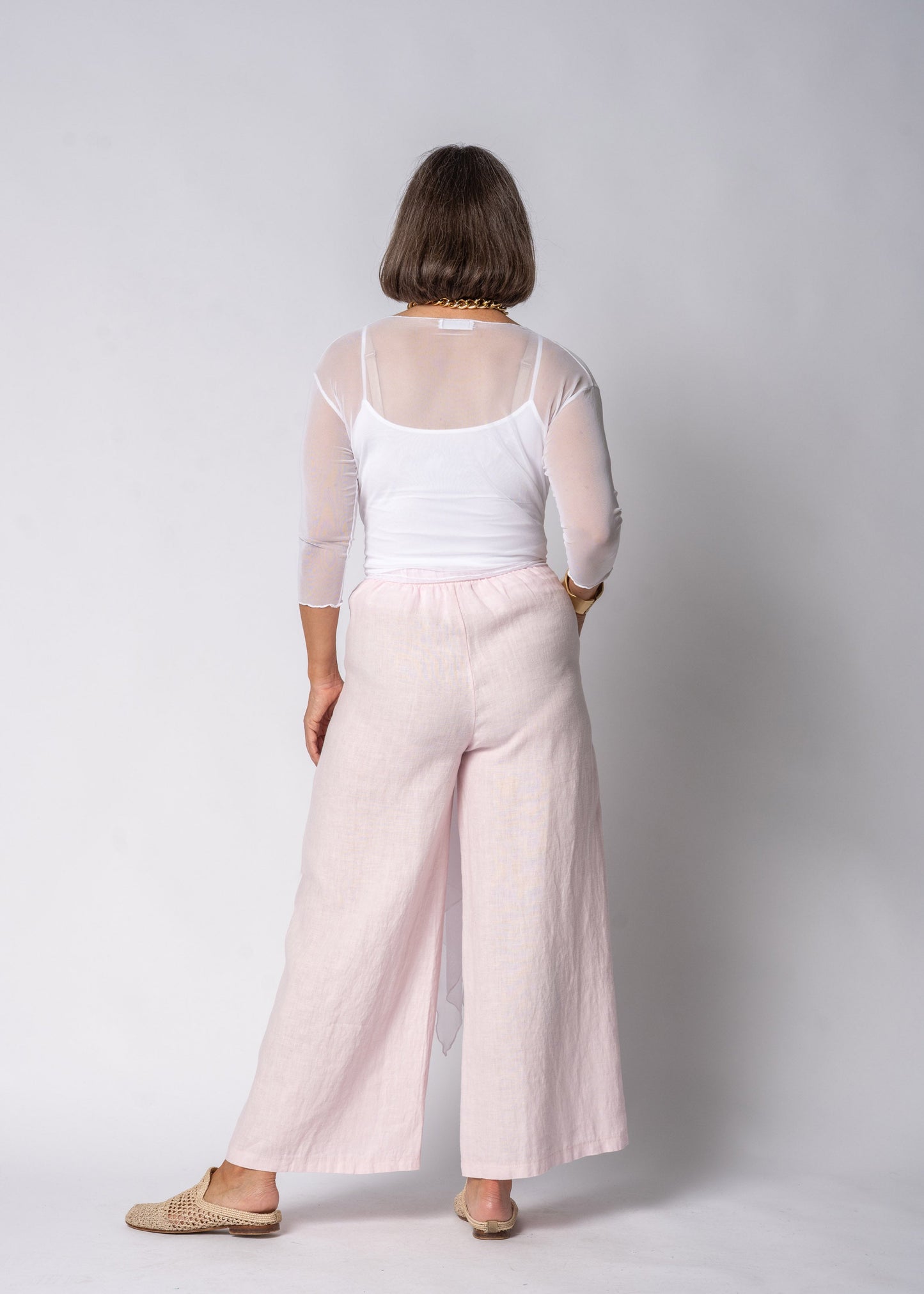 Clair Linen Pants in Modena Pink