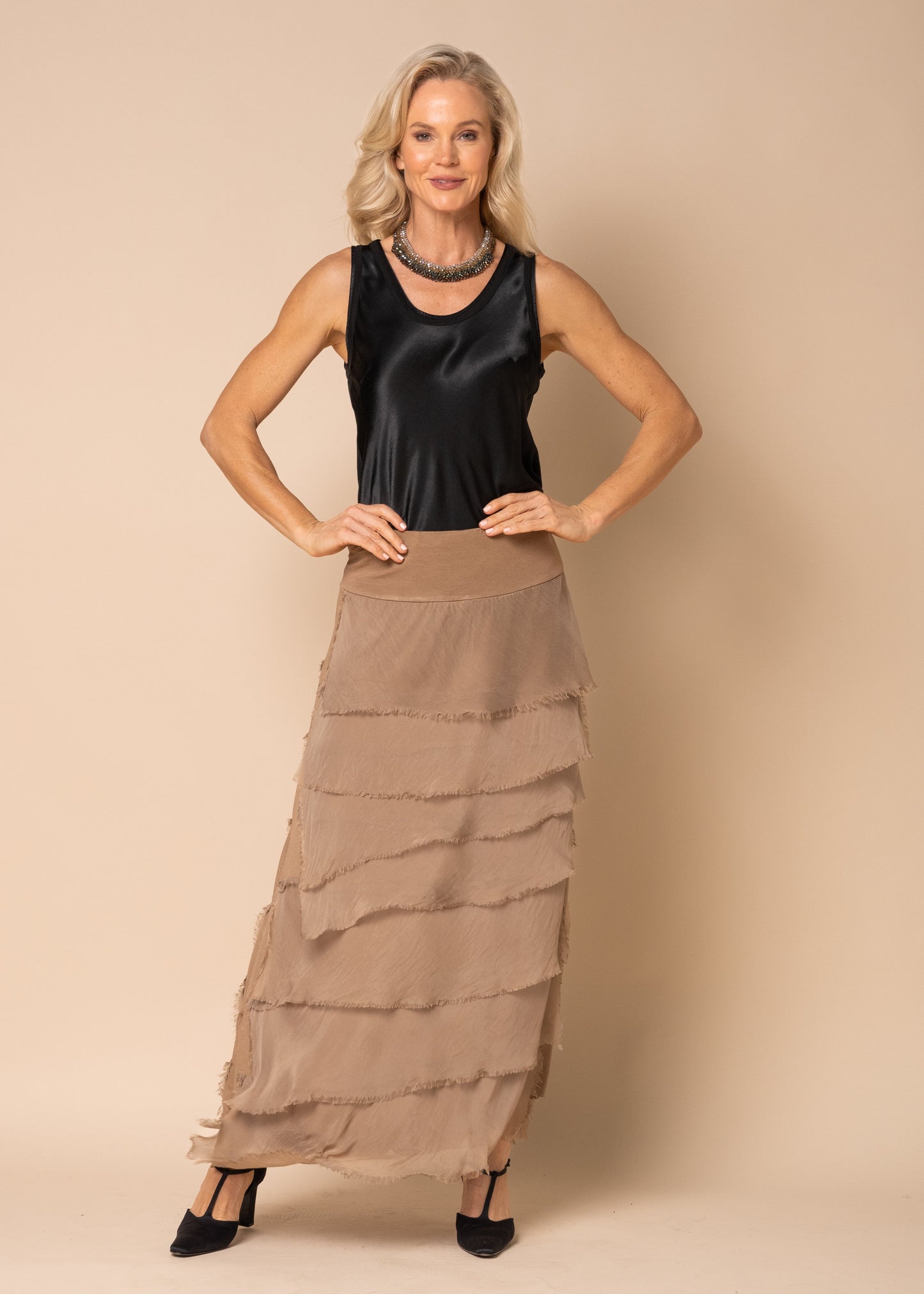 Toyah Singlet in Onyx