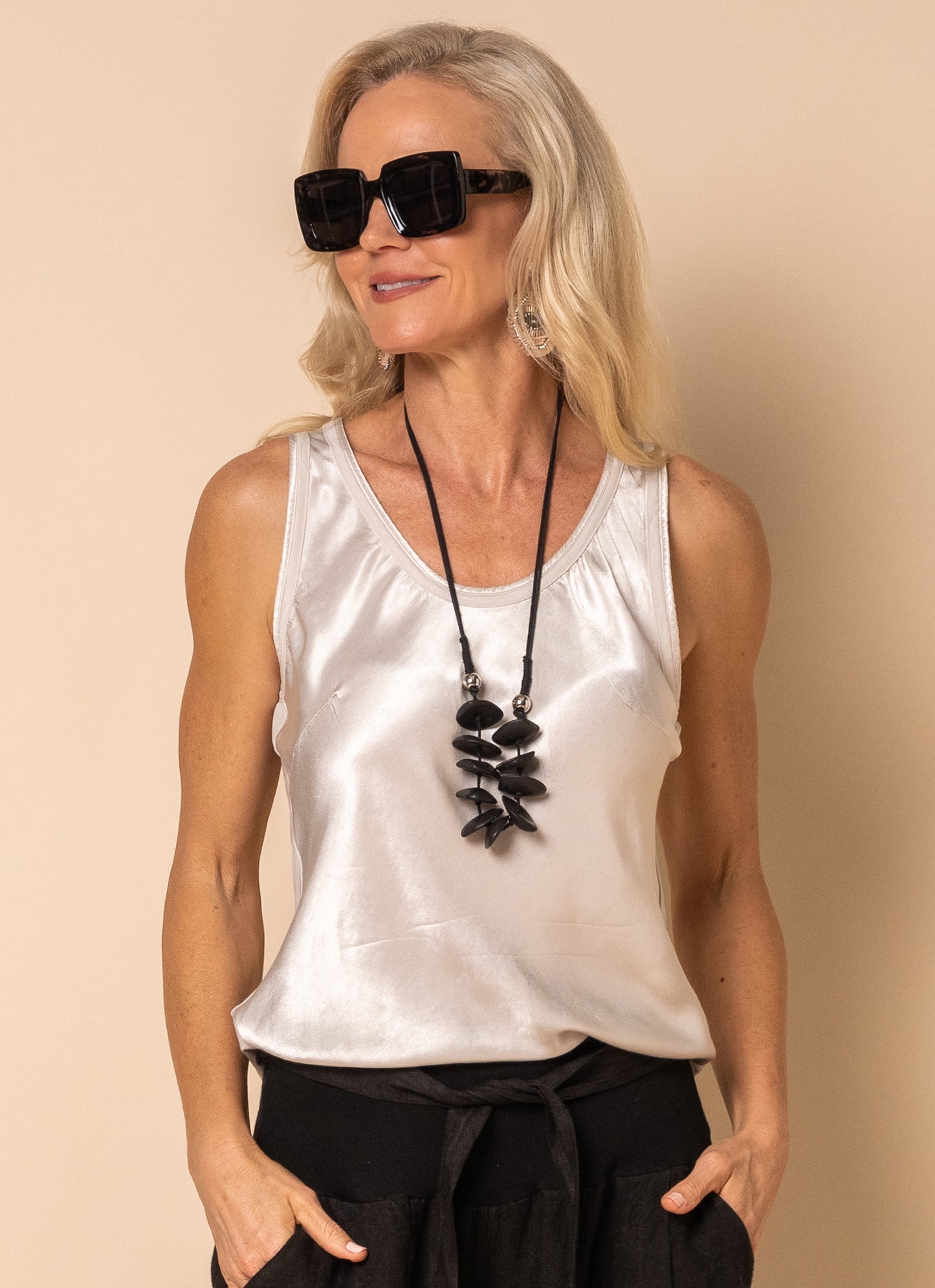 Toyah Singlet in Latte