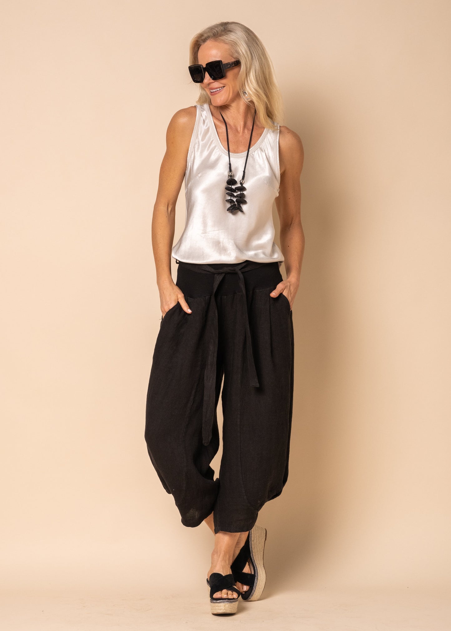 Toyah Singlet in Latte