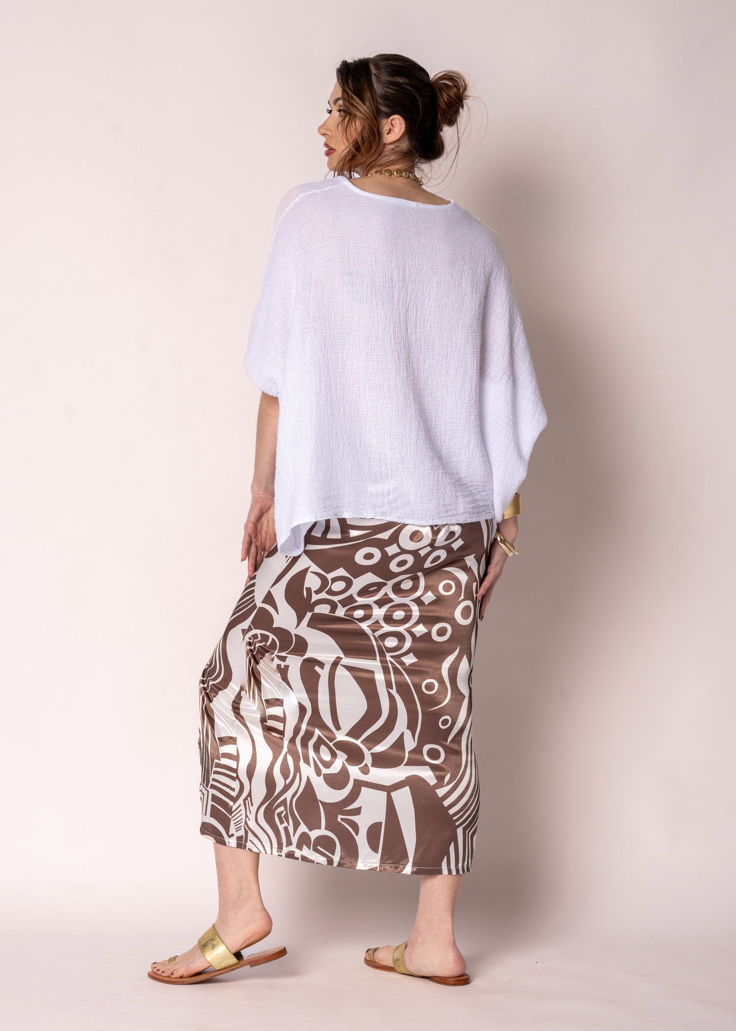 Mallory Linen Top in White