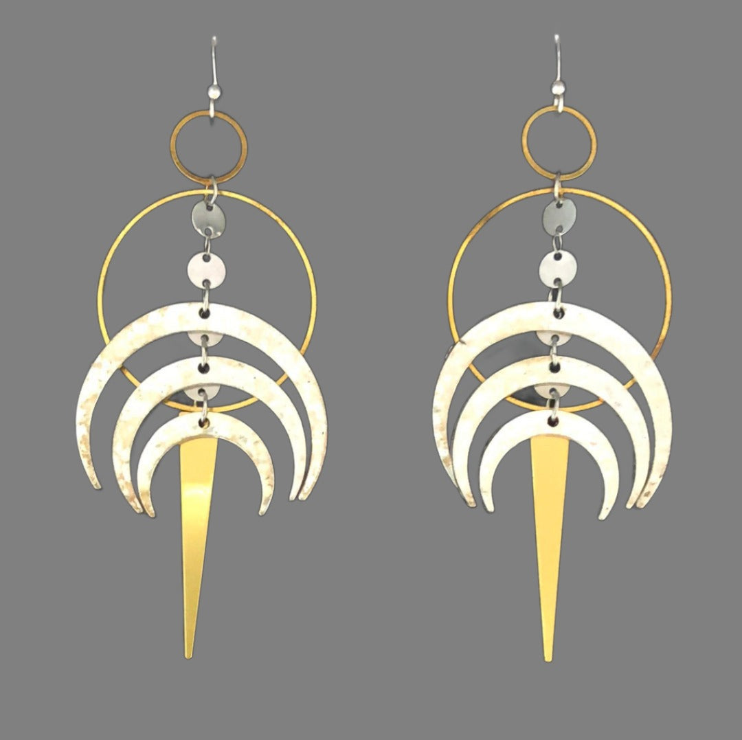 Egyption Style Drop Earrings with Gold Accents - Cheeky Goddess