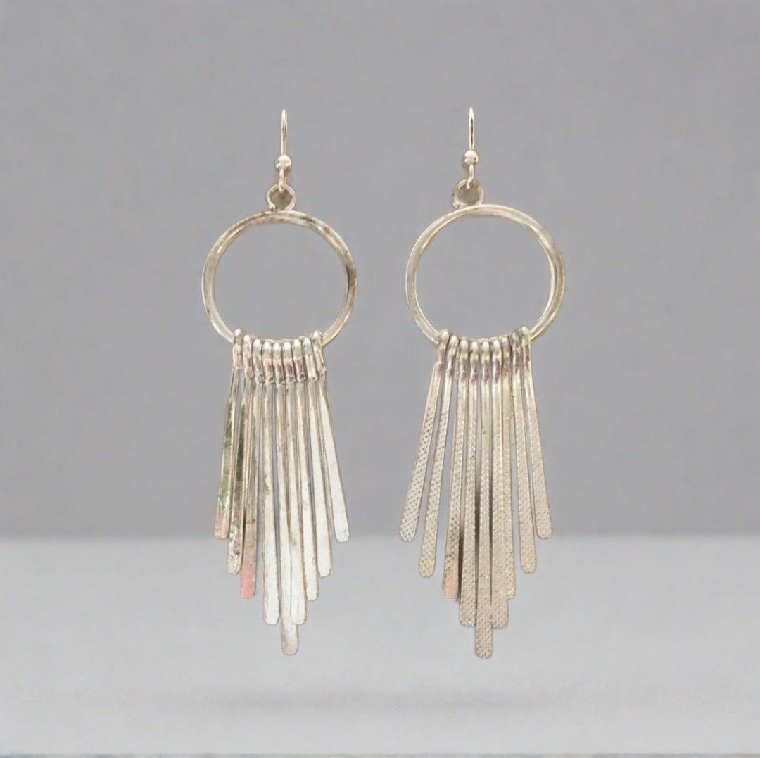 Tribal Earrings with Circle and Paddles - Cheeky Goddess