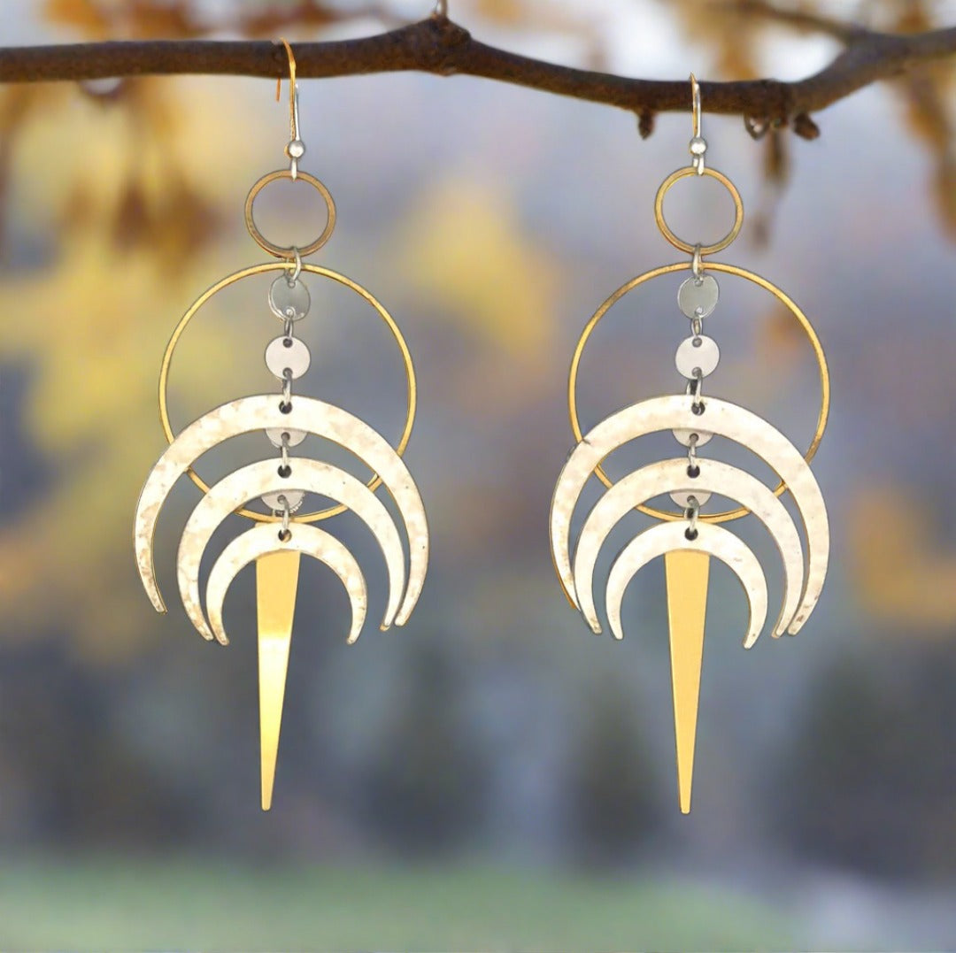 Egyption Style Drop Earrings with Gold Accents - Cheeky Goddess