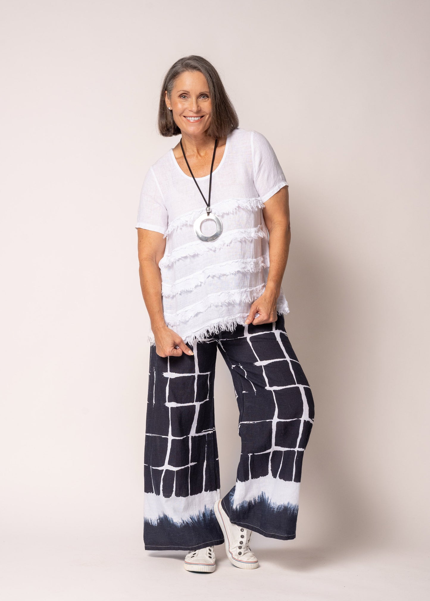 Rayna Linen Pant in Navy
