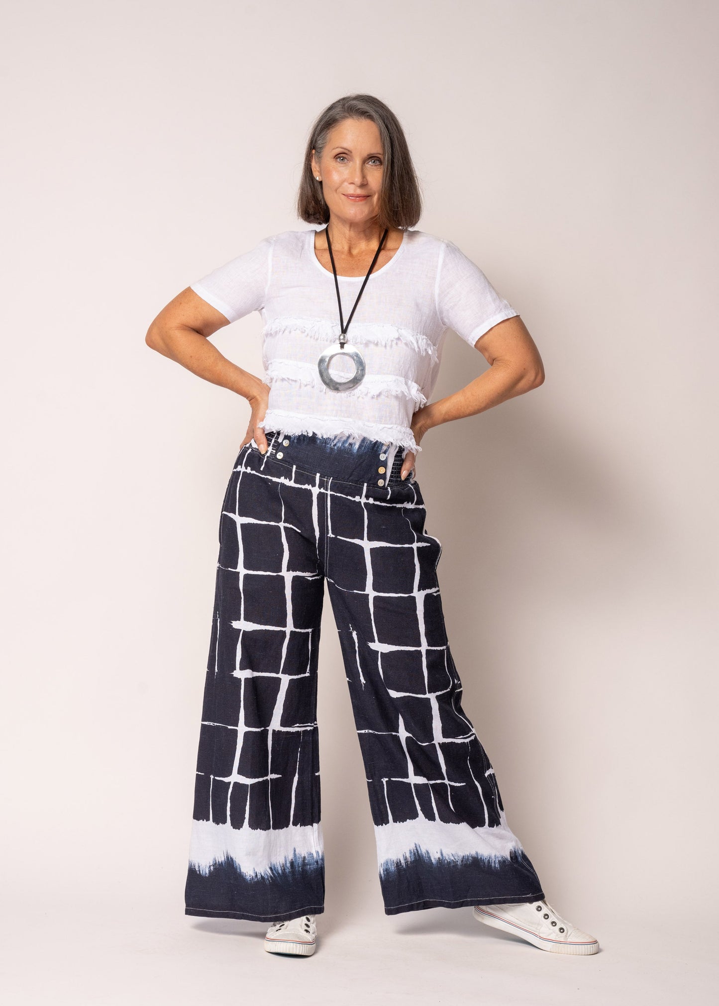 Rayna Linen Pant in Navy