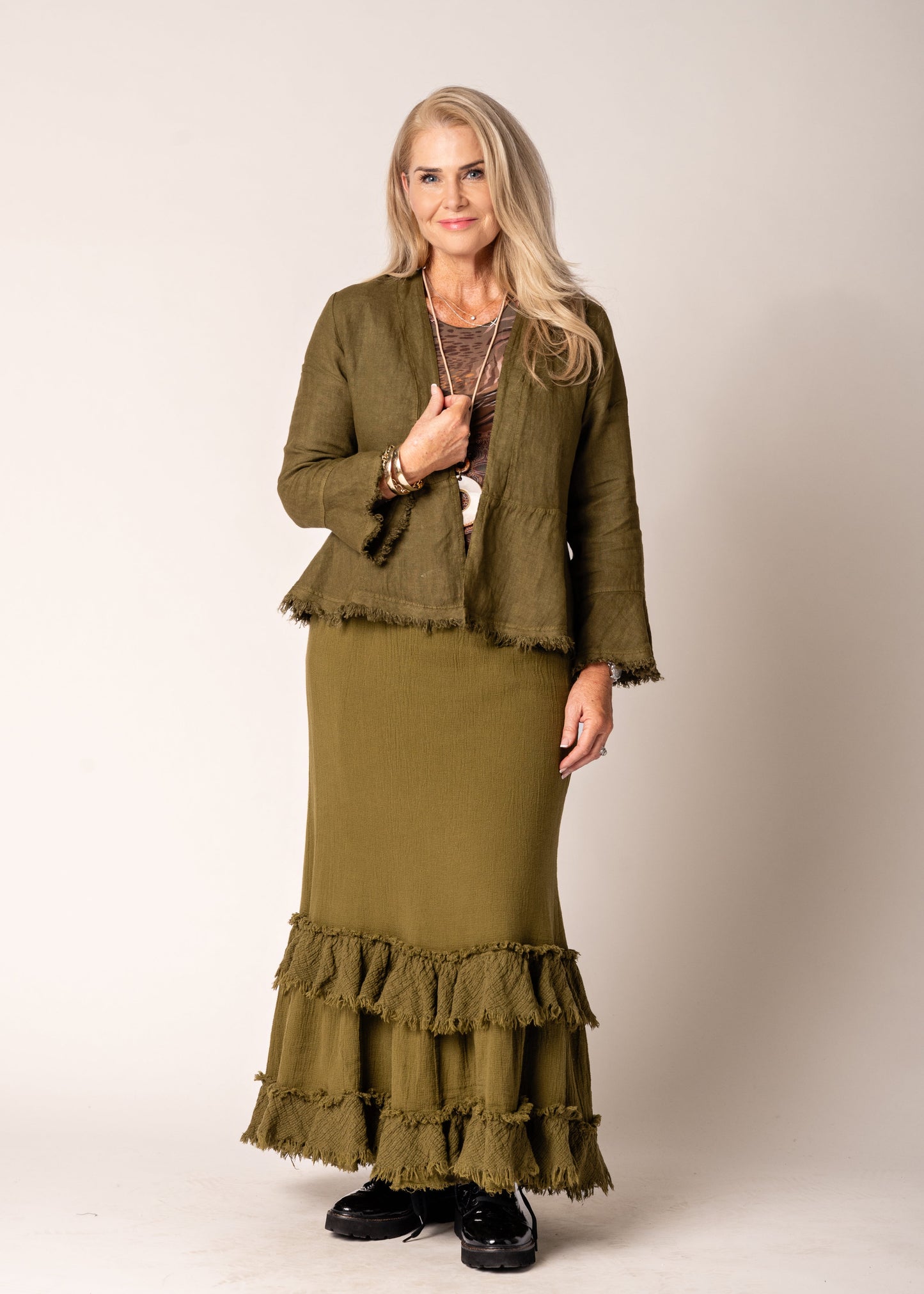 Dayma Skirt in Green Olive