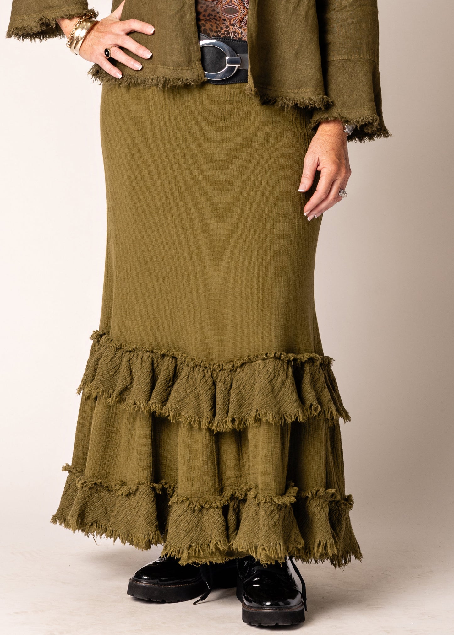 Dayma Skirt in Green Olive