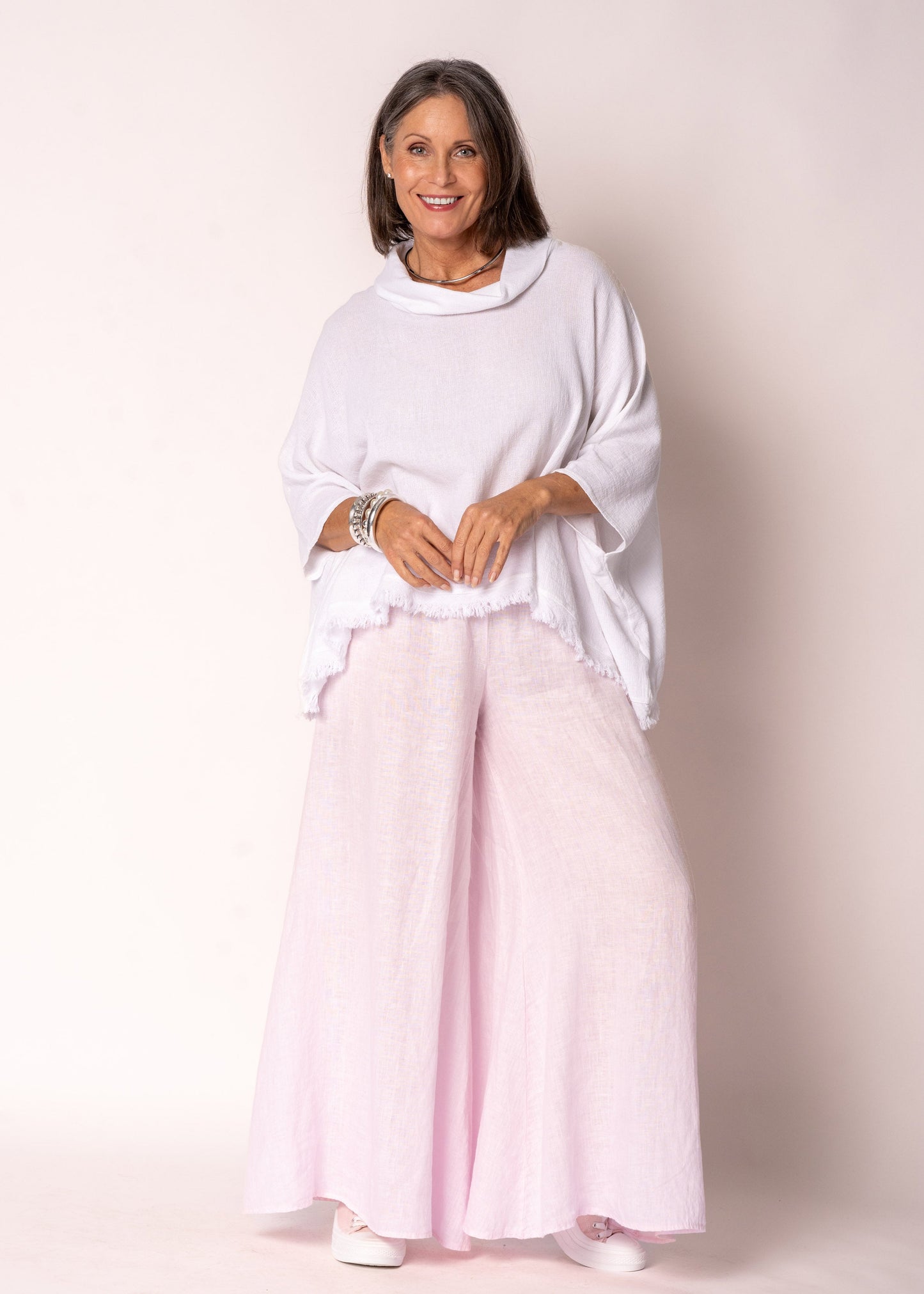 Diana Linen Pant in Modena Pink