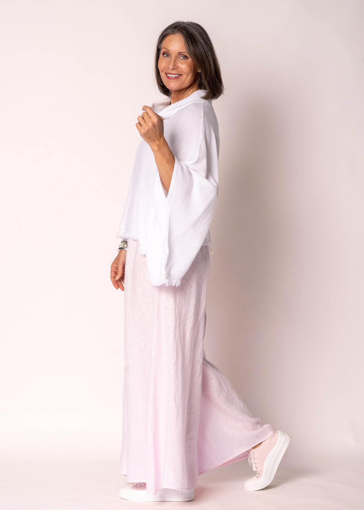 Diana Linen Pant in Modena Pink