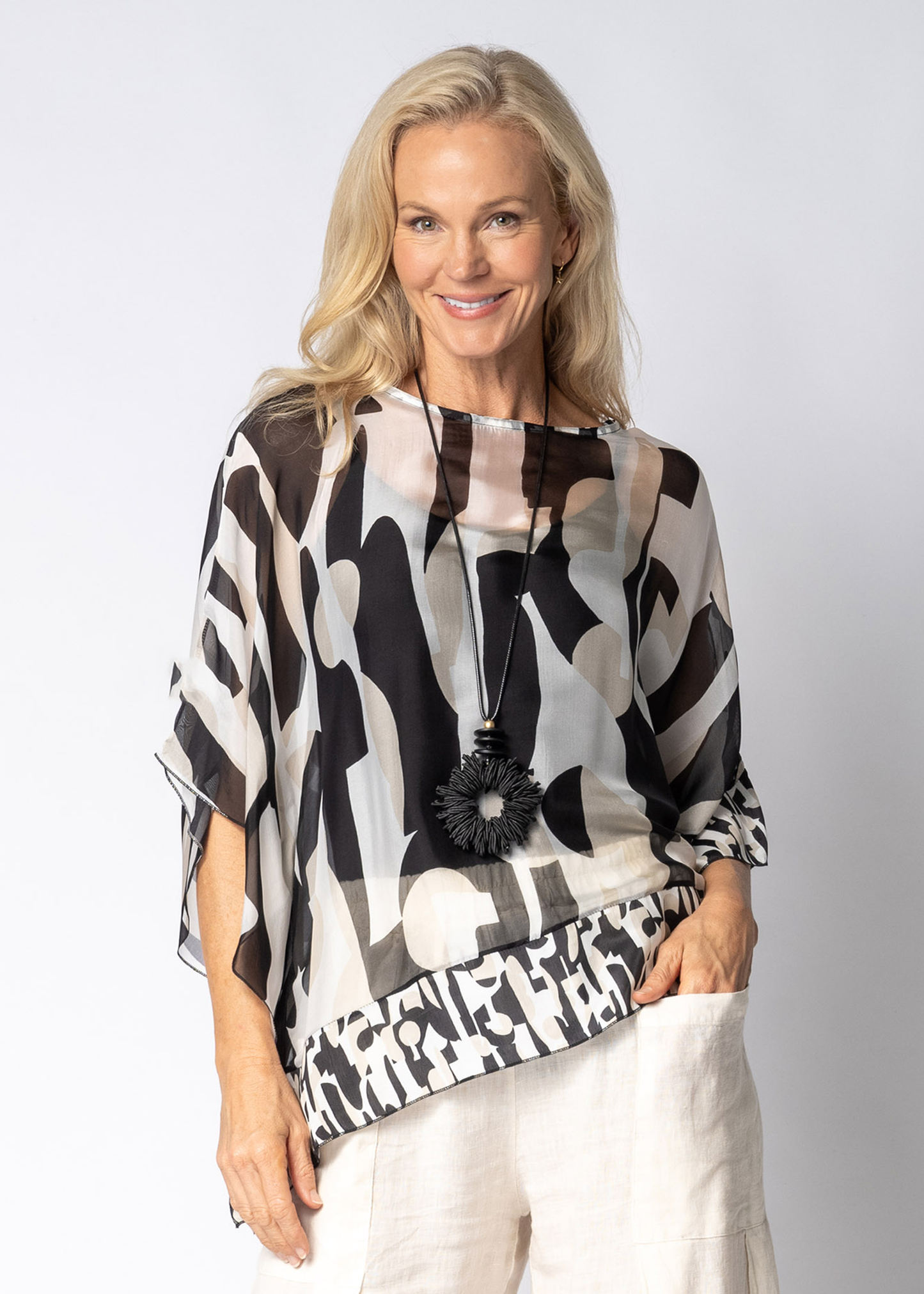 Lyris Silk Top in Onyx