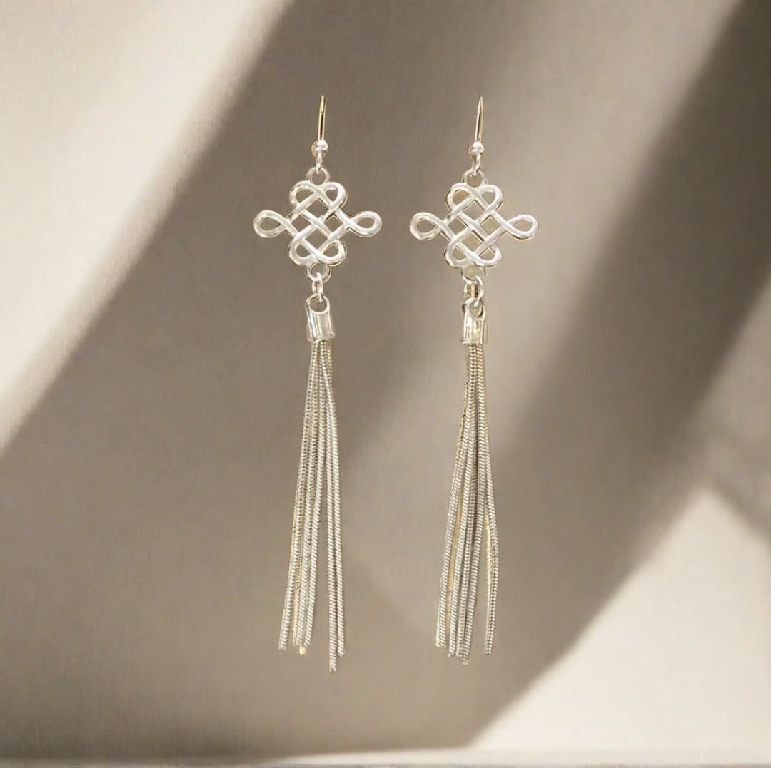 Drop Earrings with Chain Tassles - Cheeky Goddess