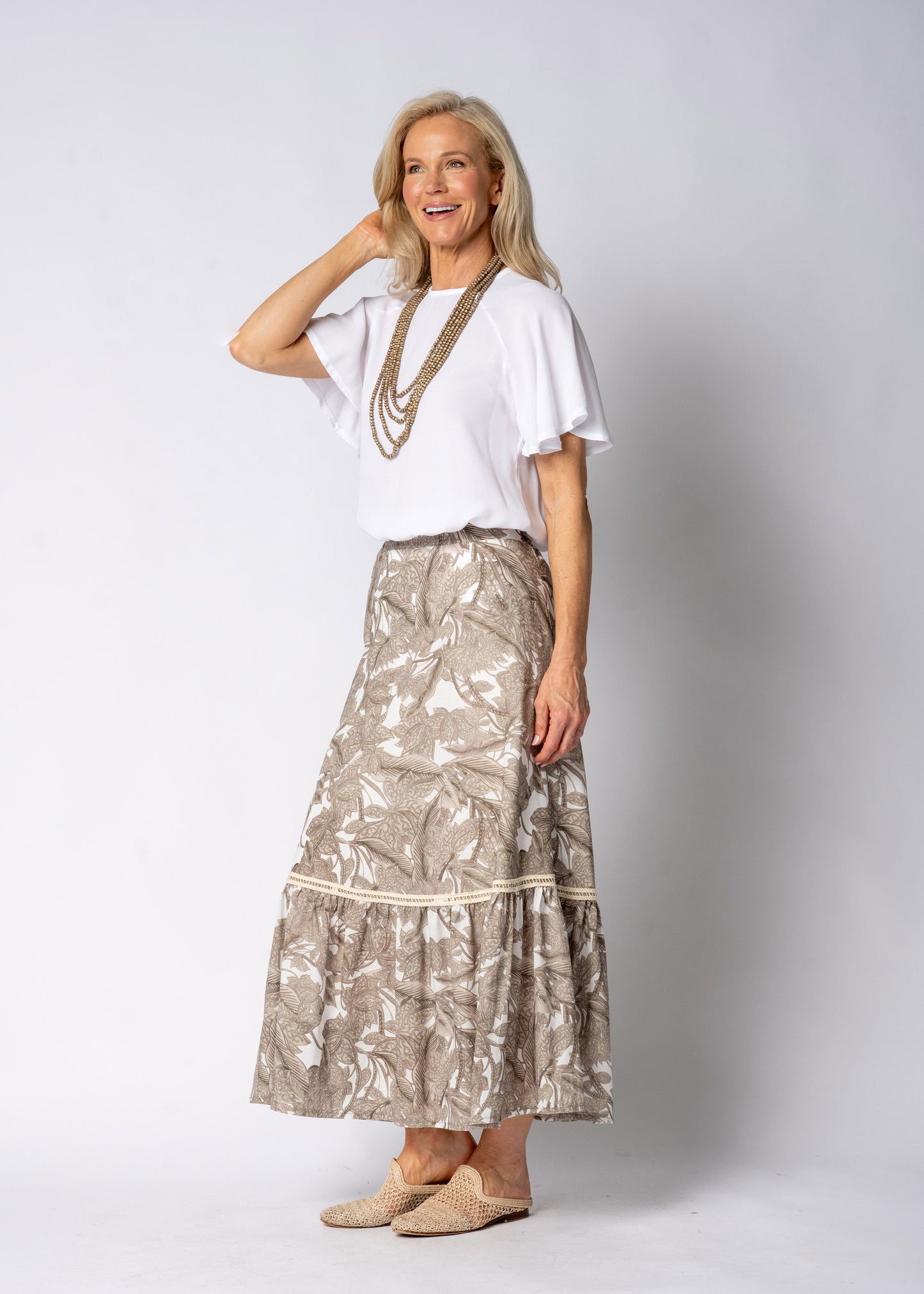 Eska Cotton Skirt in Latte