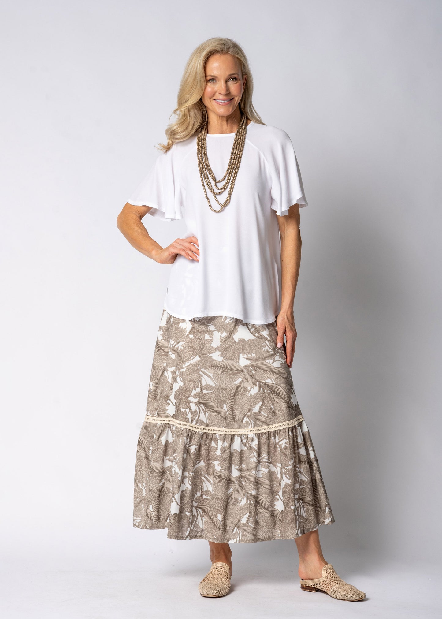Eska Cotton Skirt in Latte