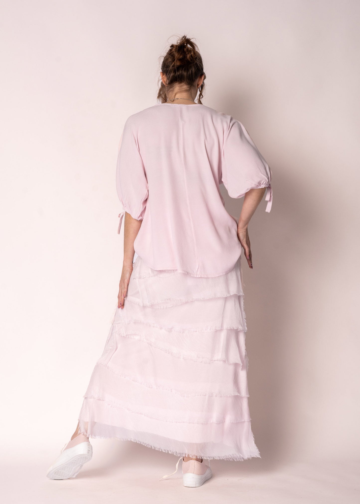 Fifi Silk Skirt in Modena Pink