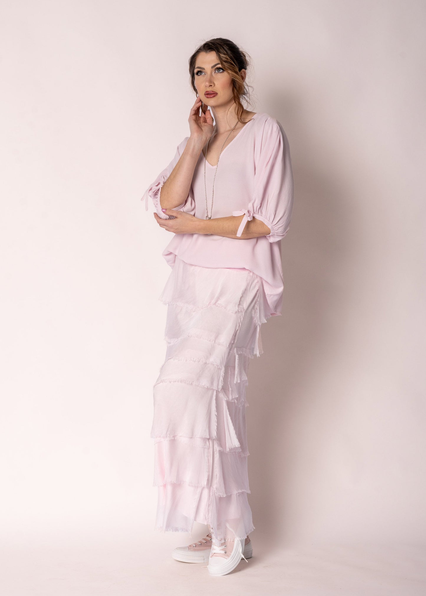 Fifi Silk Skirt in Modena Pink