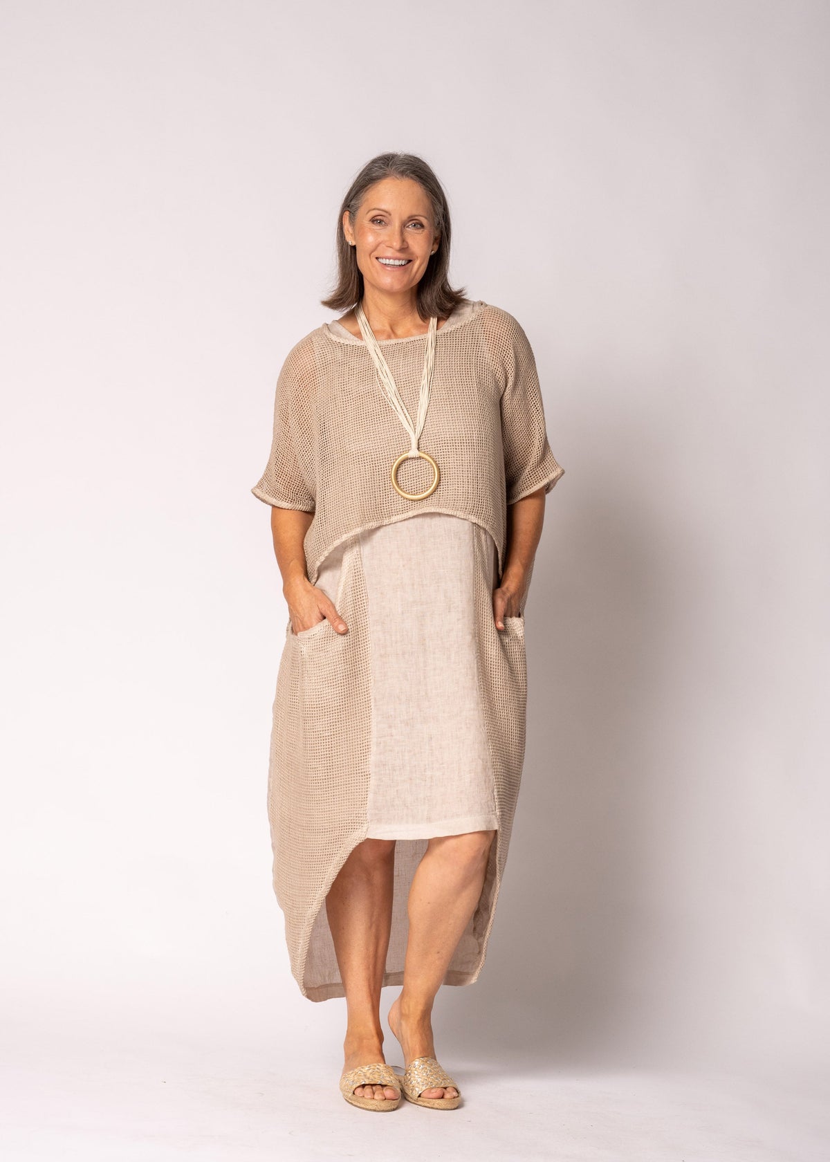 Seraya Cotton Top in Antique Beige