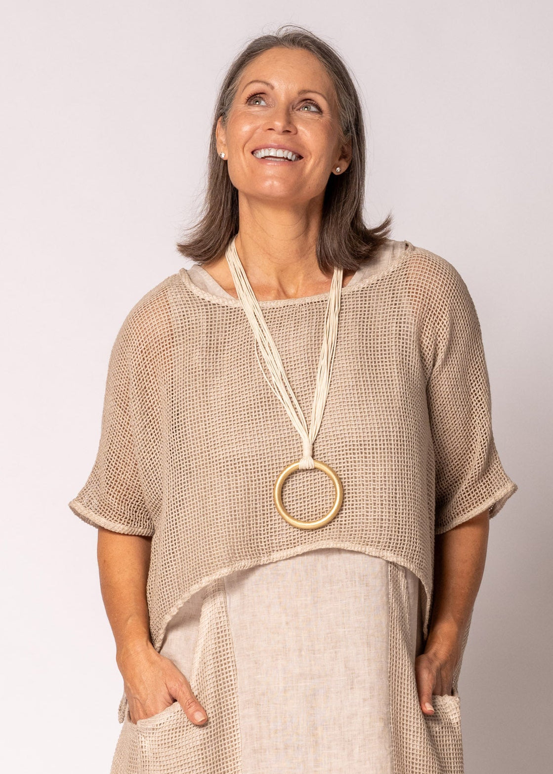 Seraya Cotton Top in Antique Beige