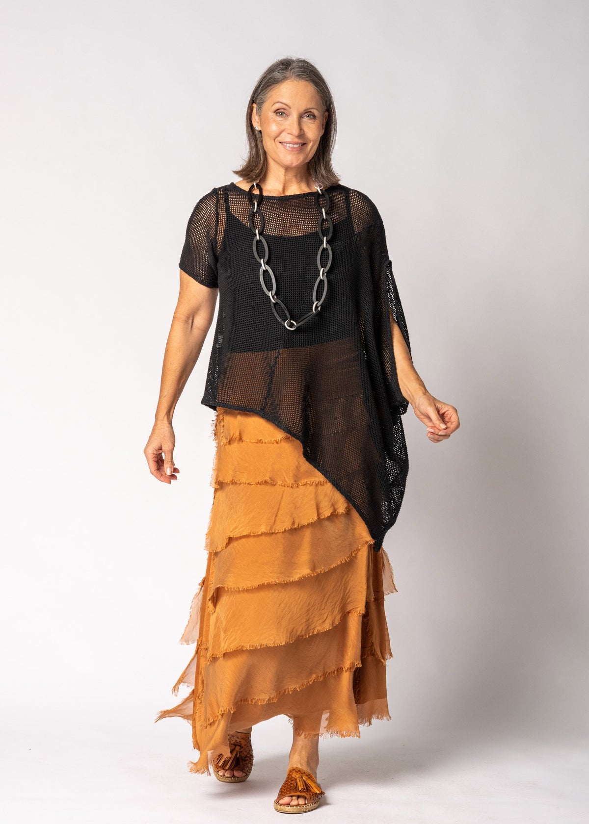 Fifi Silk Skirt in Burnt Toffee