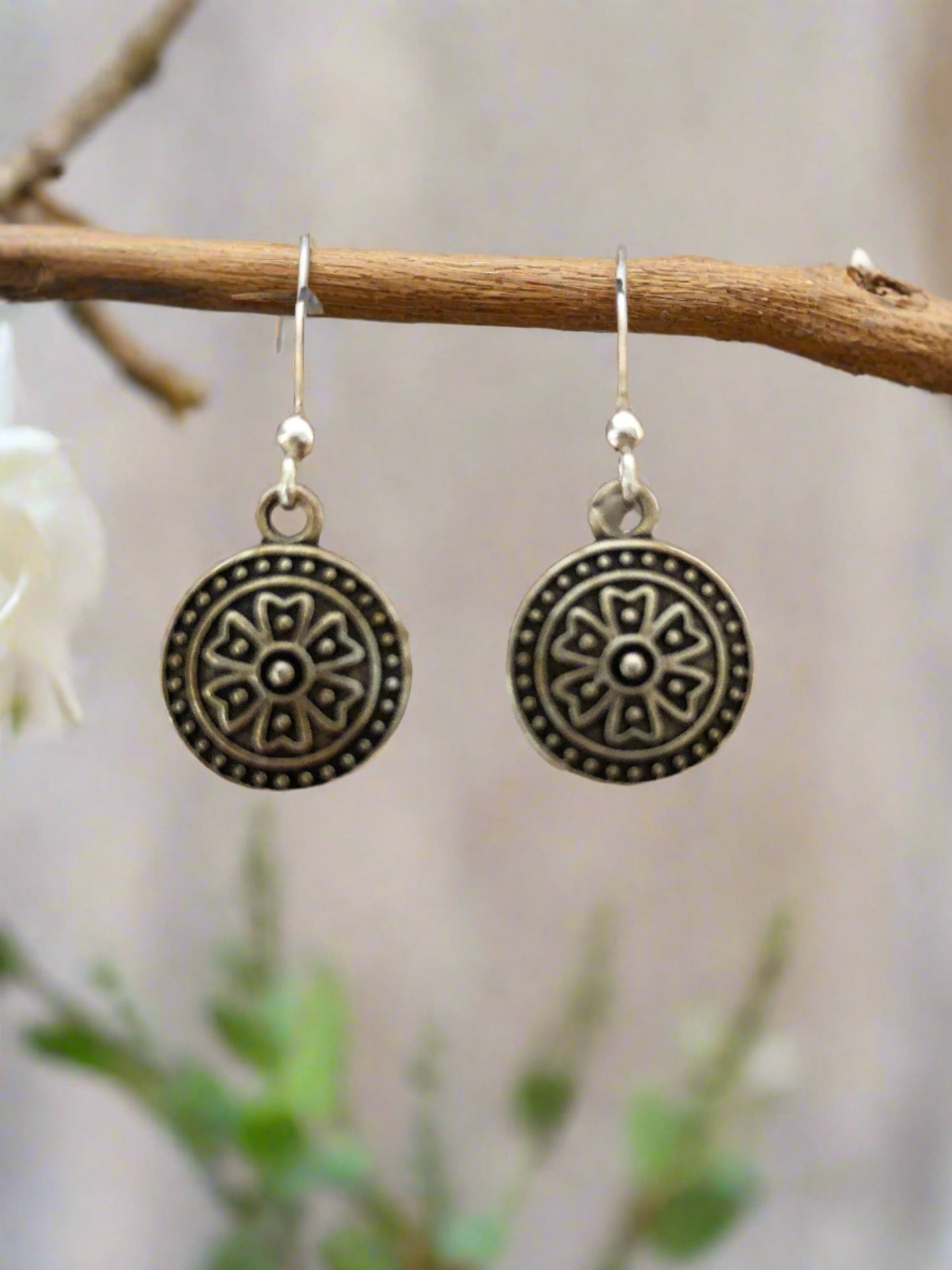 Flower Disc Earrings - Cheeky Goddess