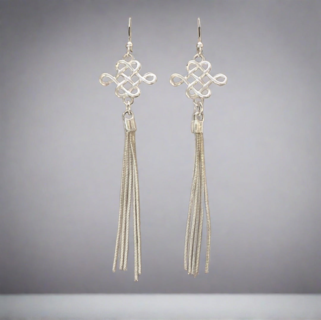 Drop Earrings with Chain Tassles - Cheeky Goddess