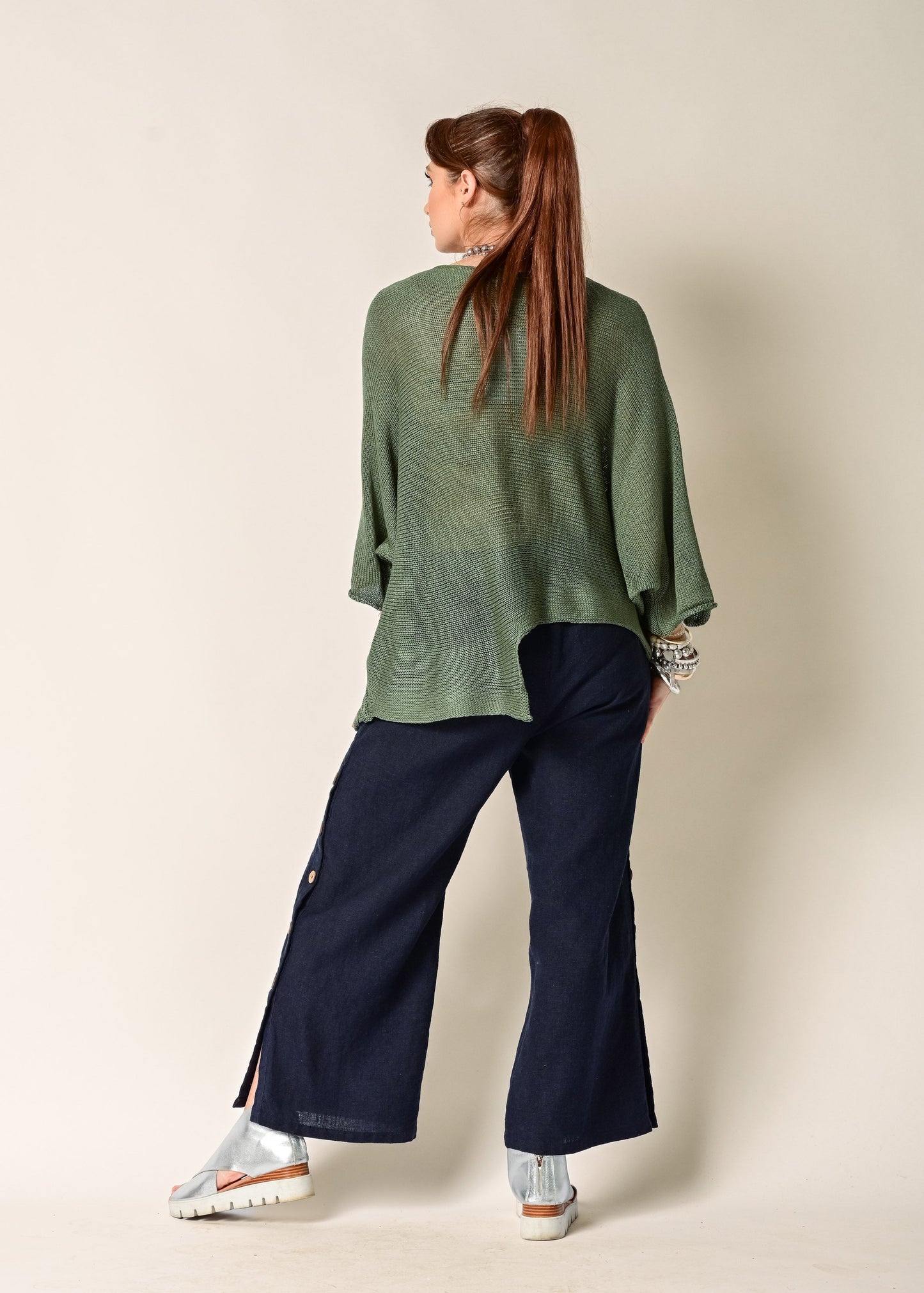 Mileta Linen Pant in Navy