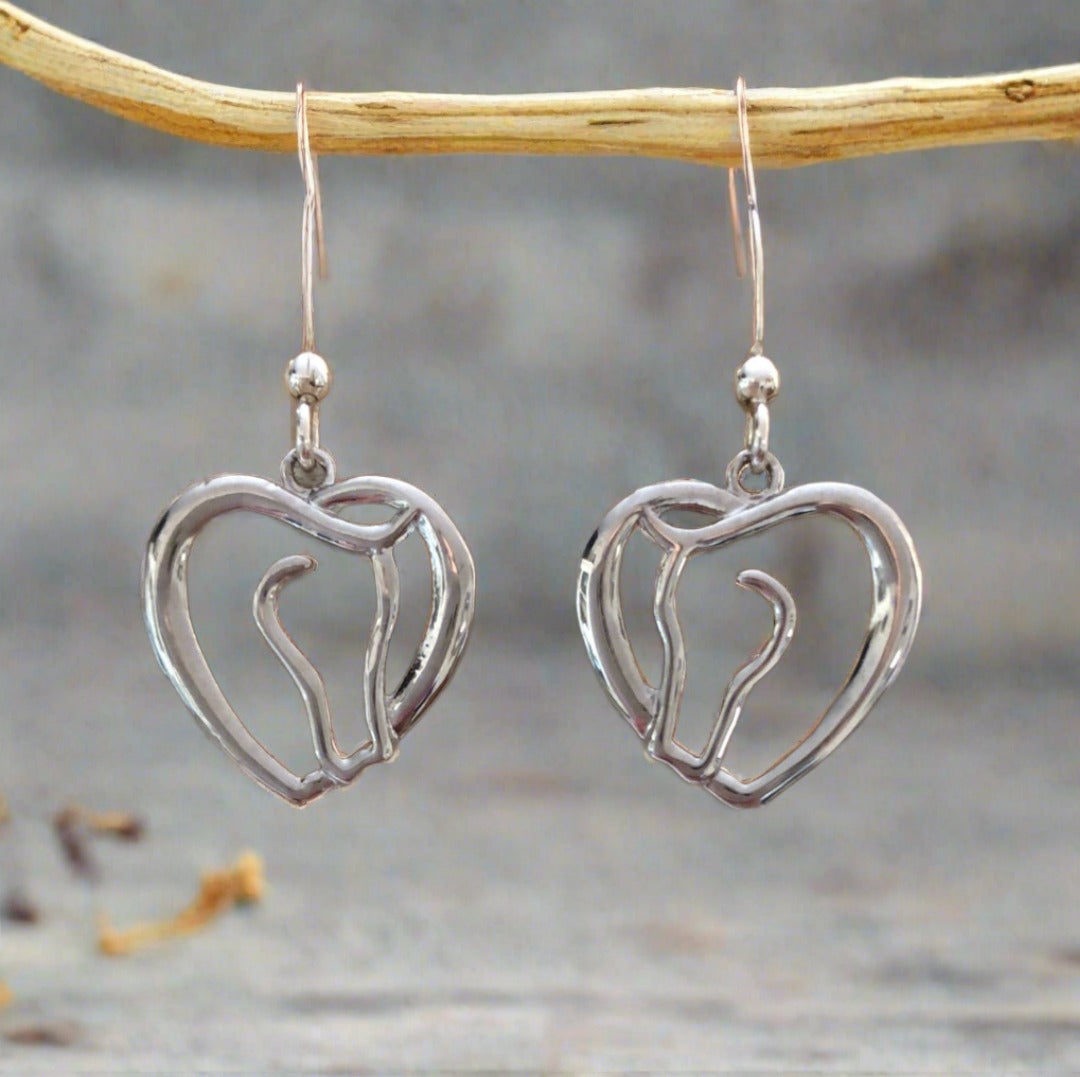 Horse Head Heart Earrings - Cheeky Goddess