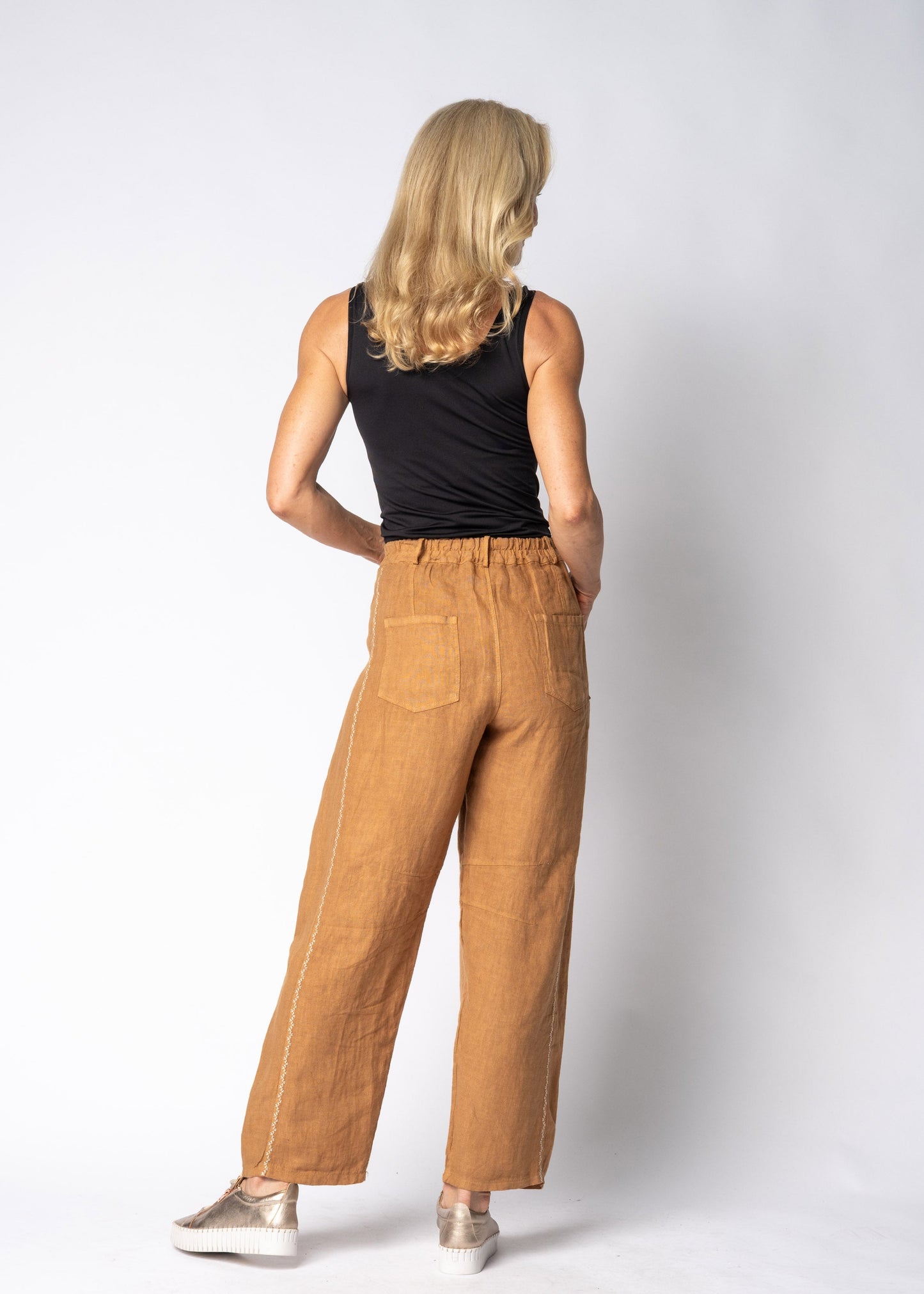 Wendy Linen Pants in Sahara Sand