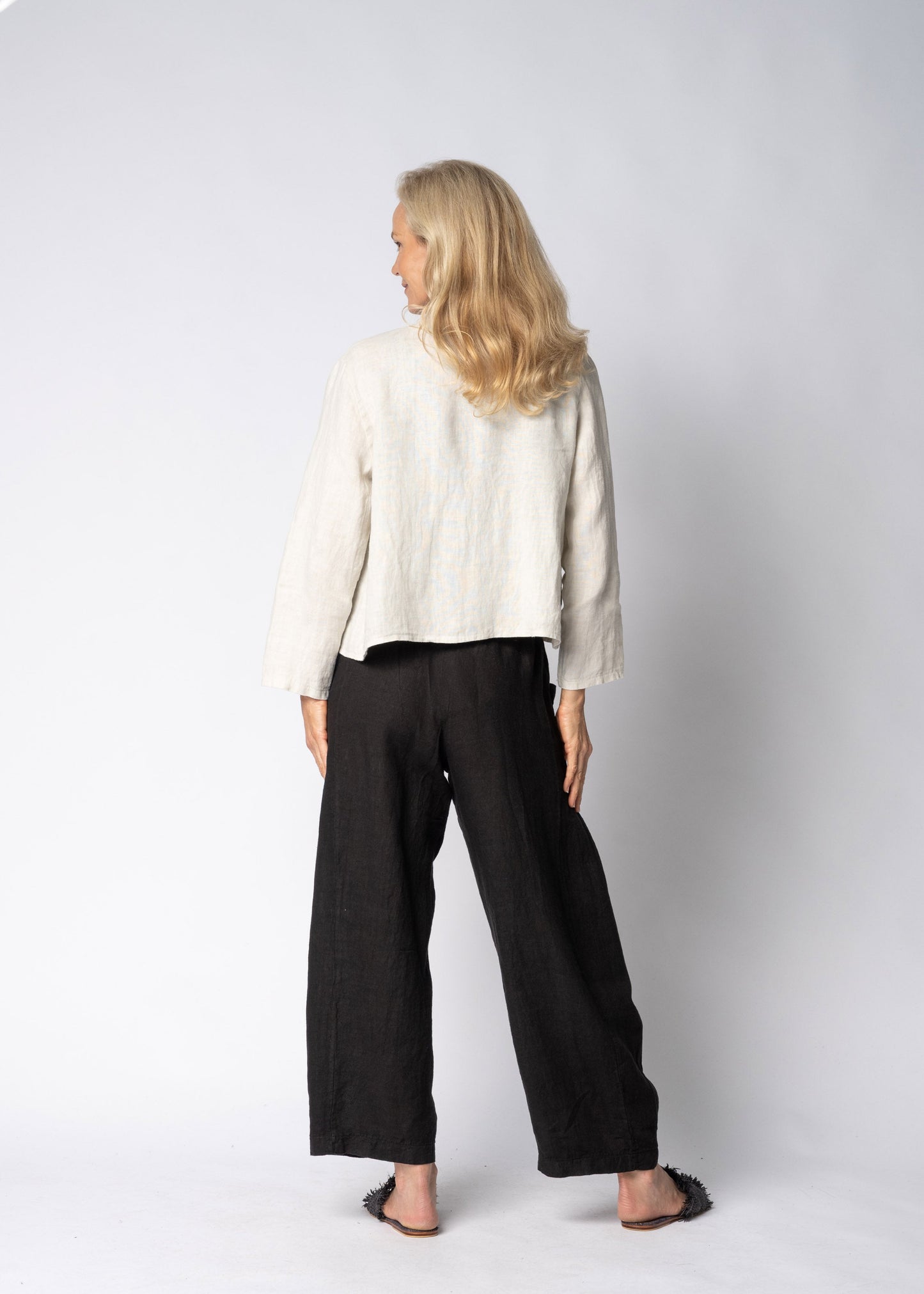 Olenna Linen Pants in Onyx