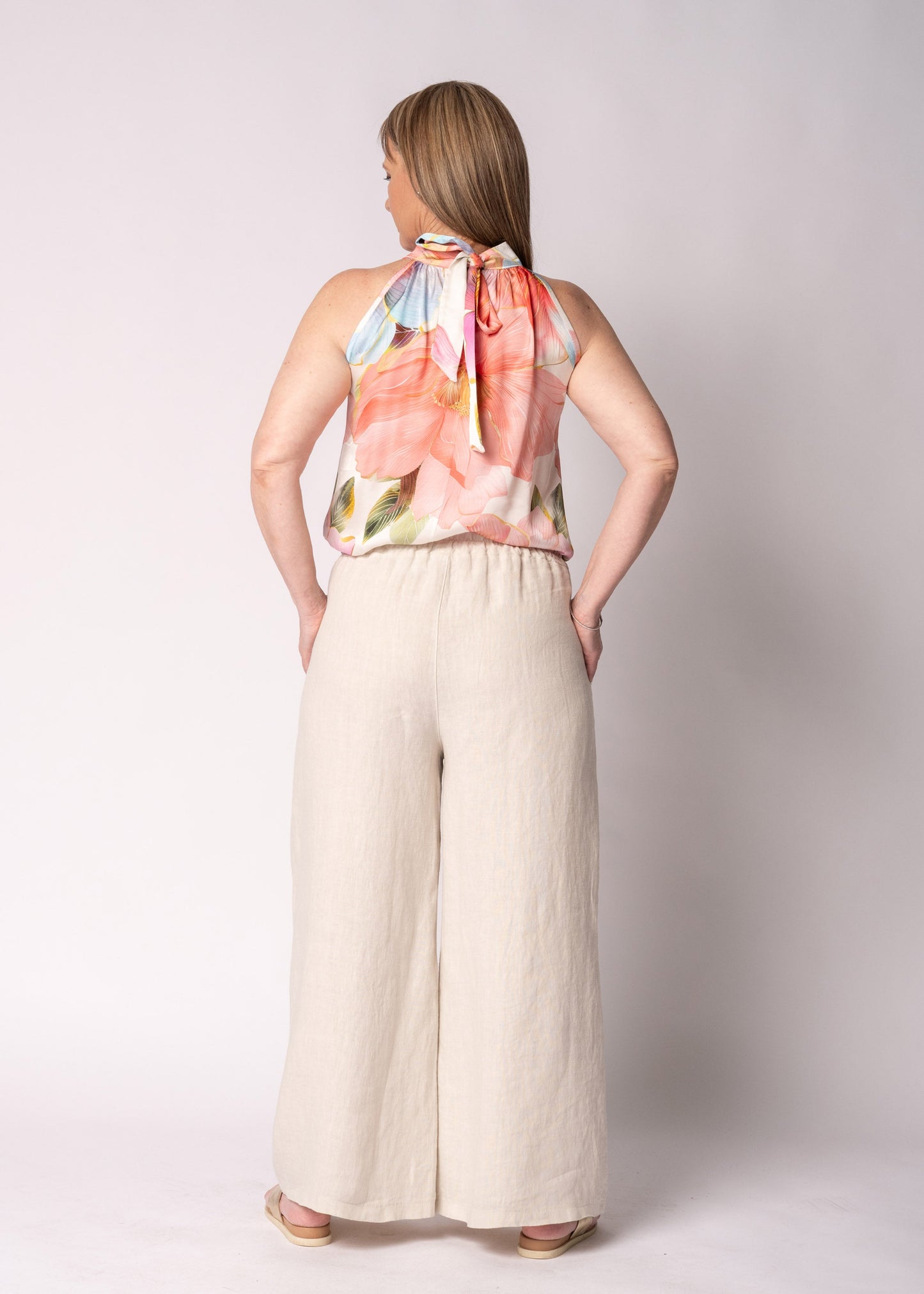 Renata Linen Pants in Latte