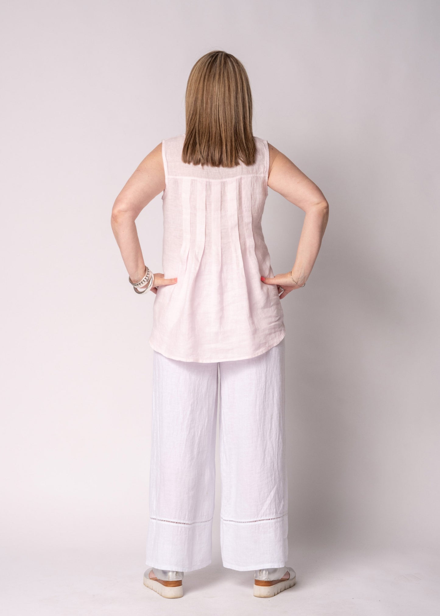 Saphina Linen Pants in White