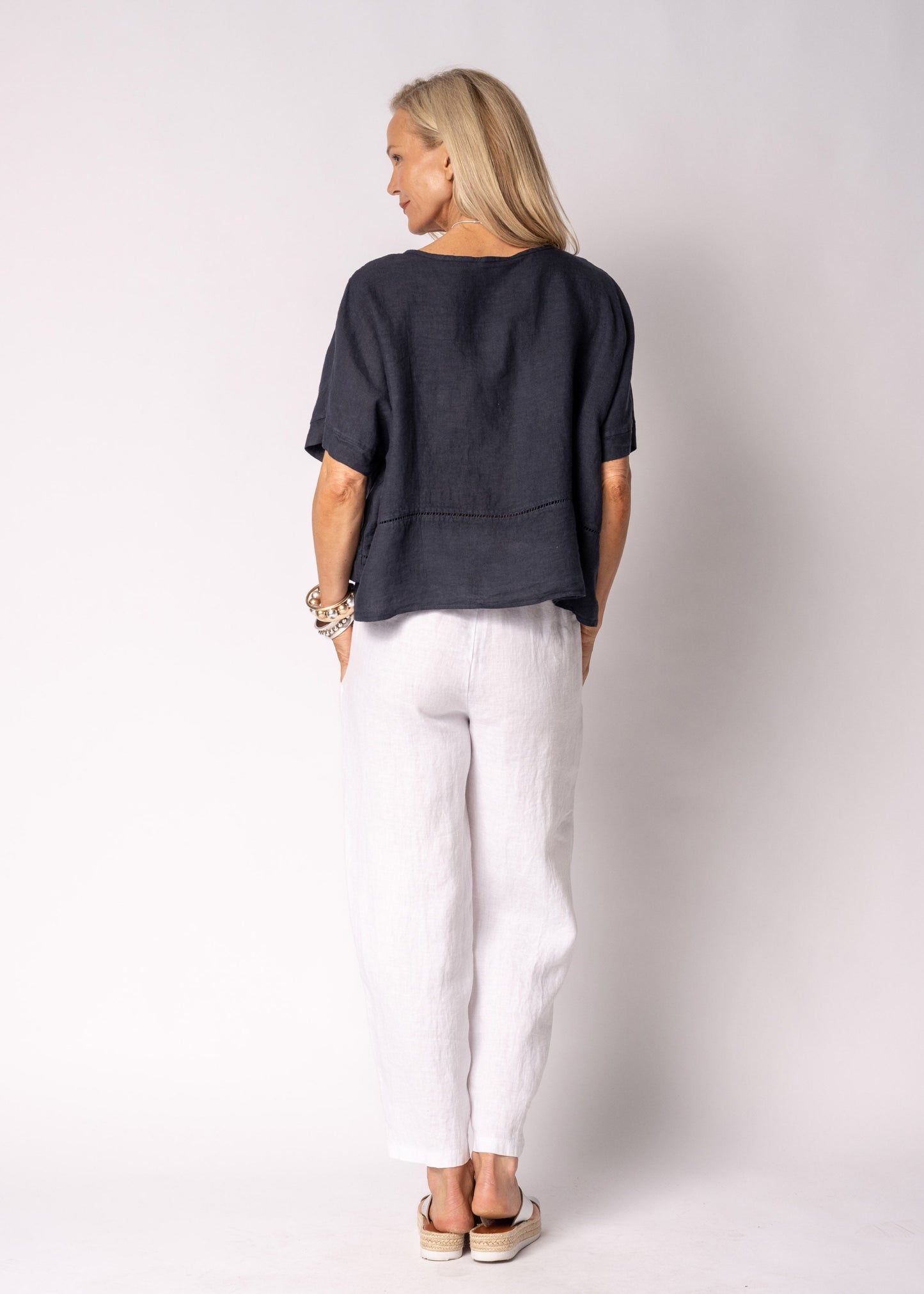 Bexley Linen Top in Navy