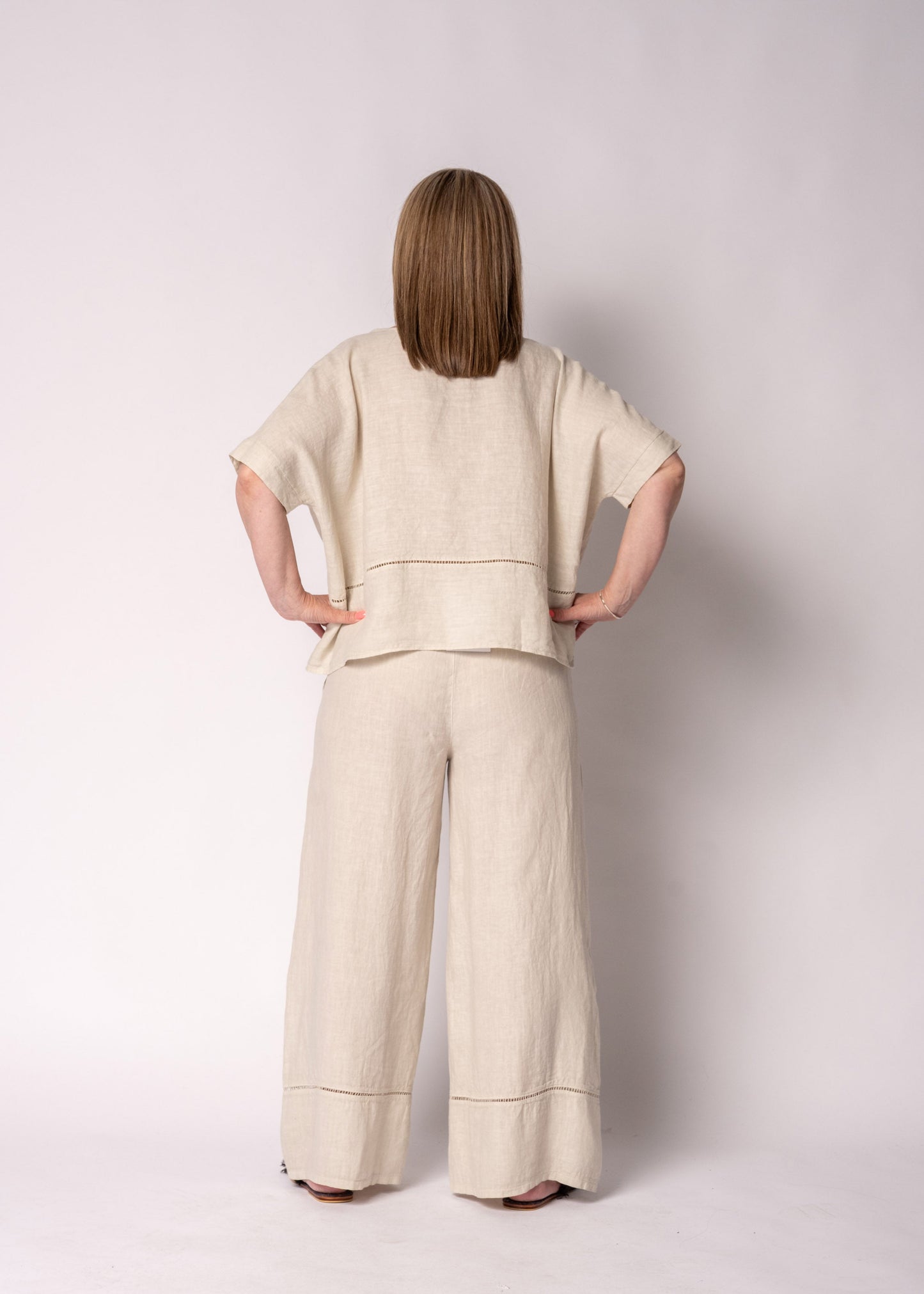 Saphina Linen Pants in Latte