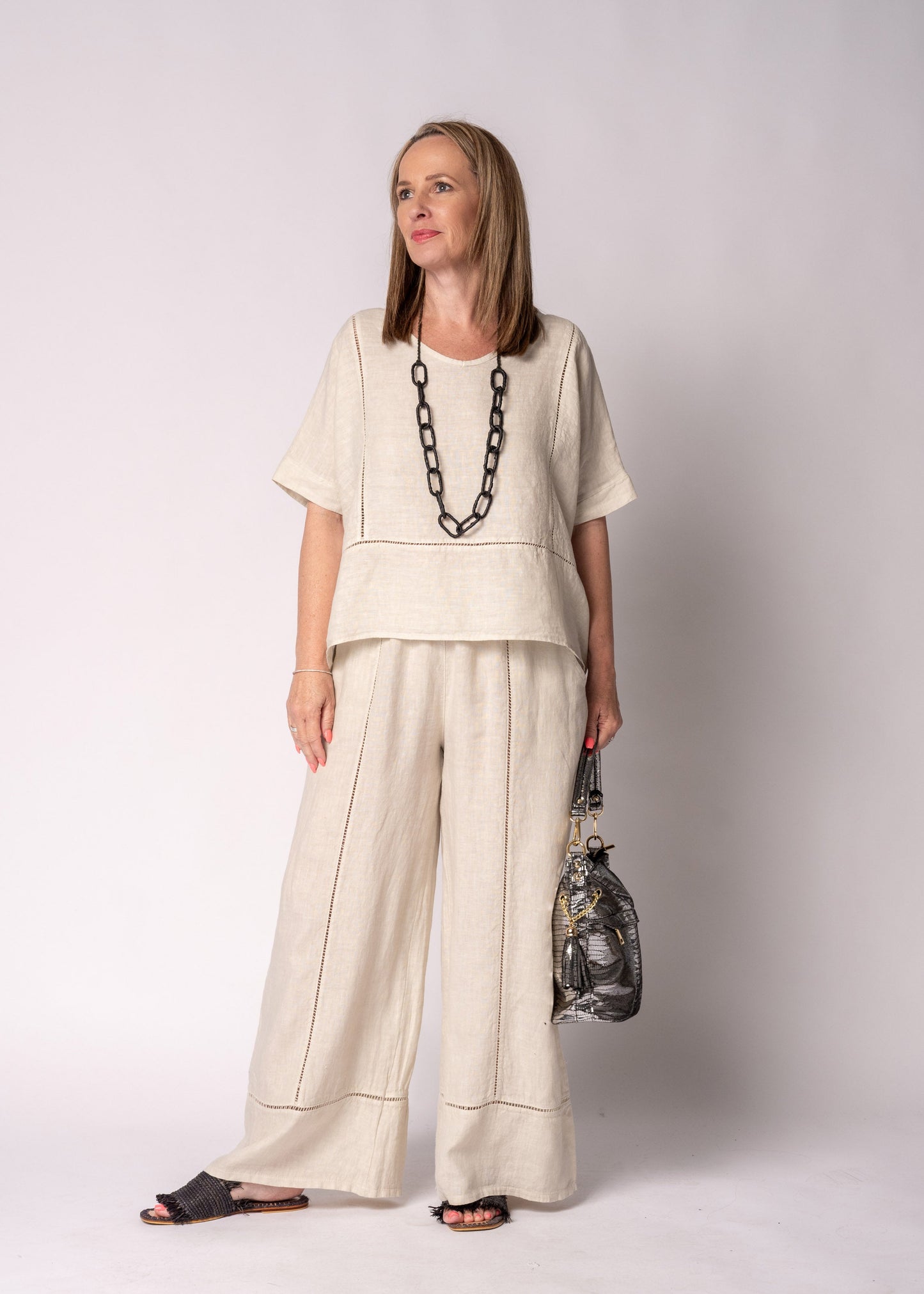 Bexley Linen Top in Latte