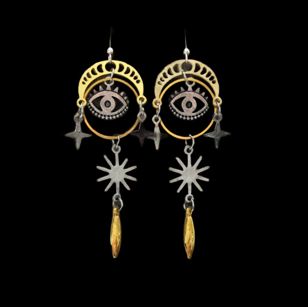 Star and Eye Drop Earrings - Cheeky Goddess