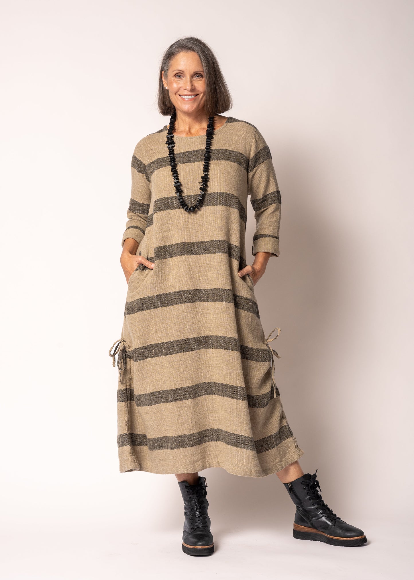 Marvel Cotton Dress in Onyx