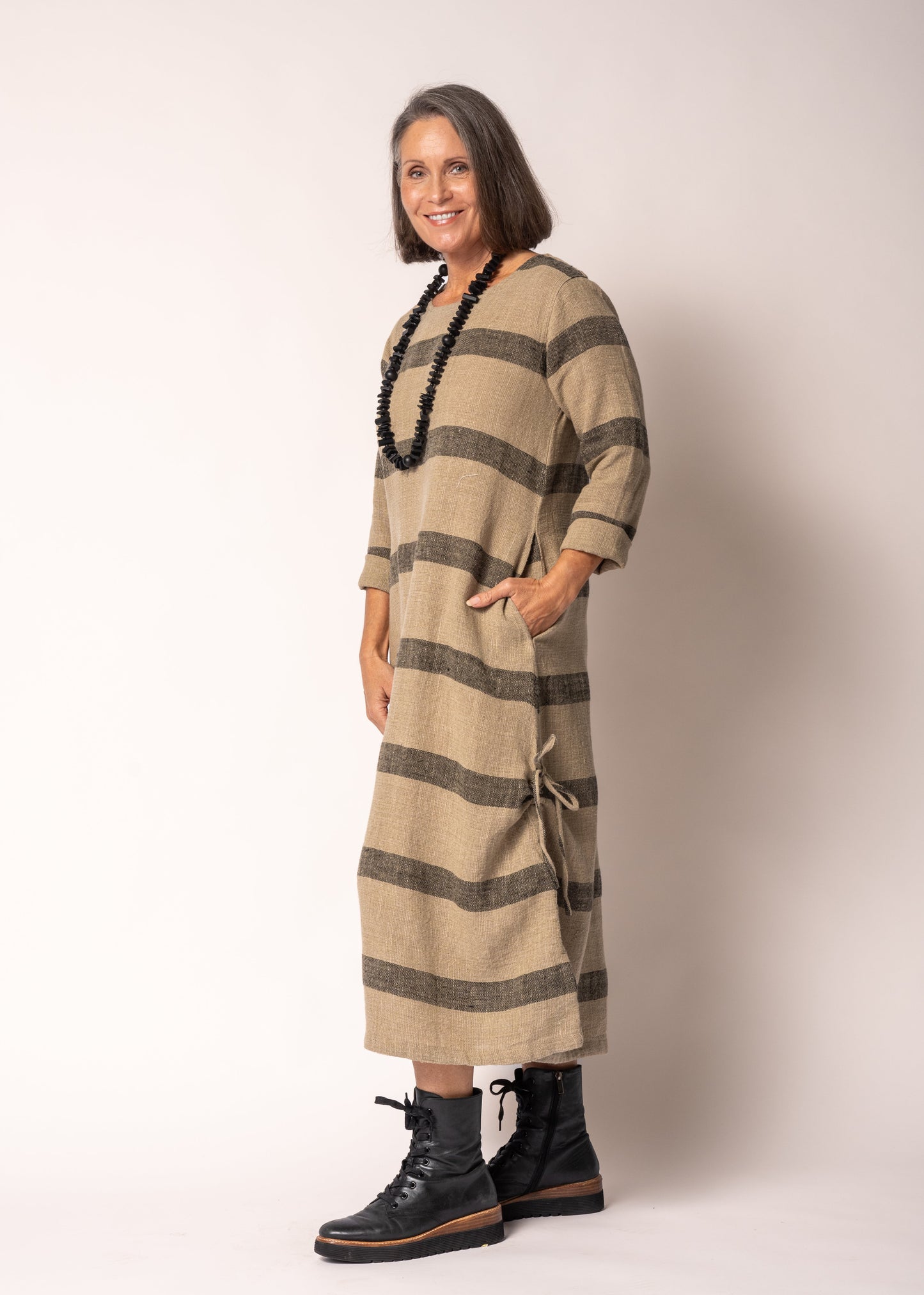 Marvel Cotton Dress in Onyx