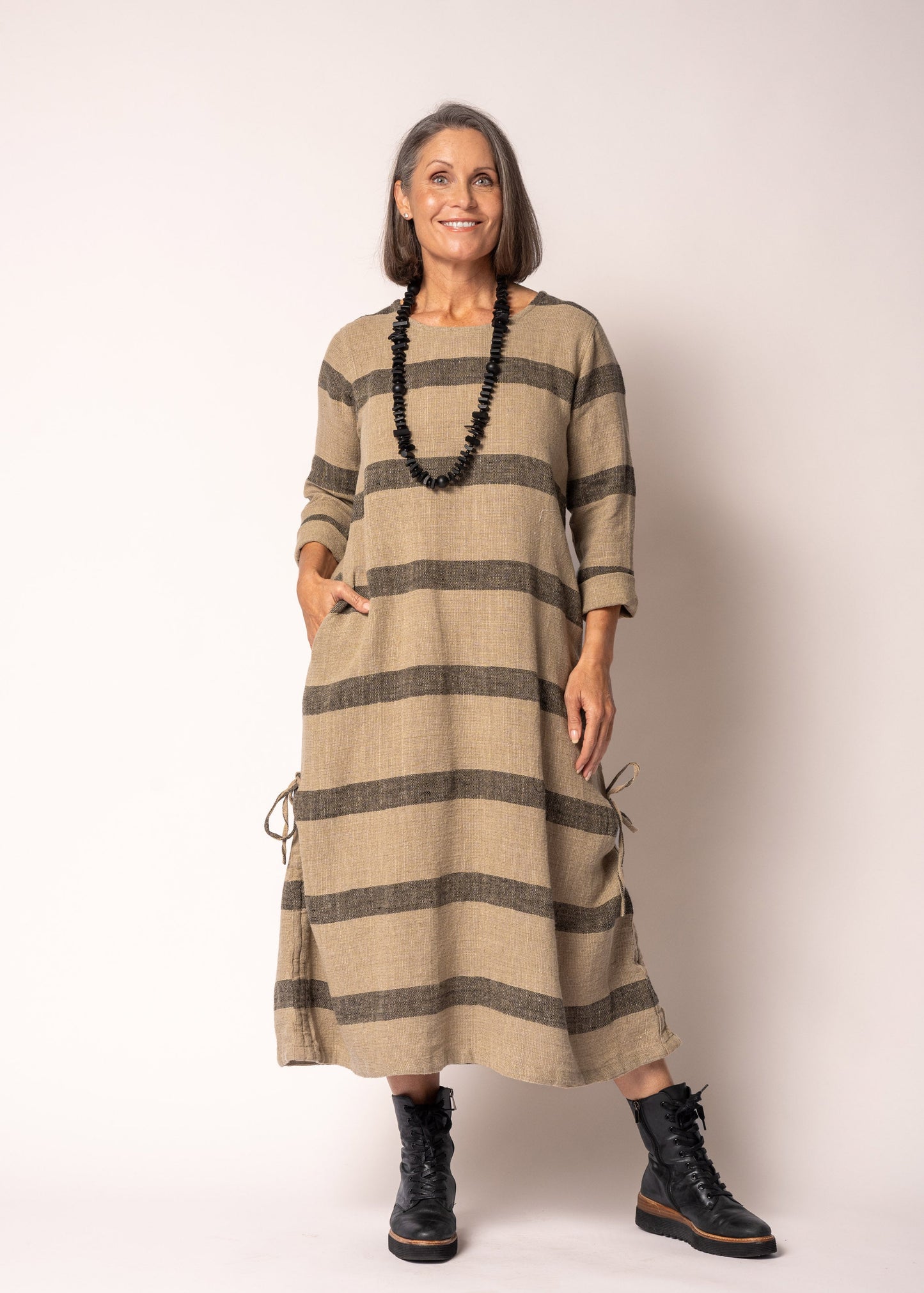 Marvel Cotton Dress in Onyx