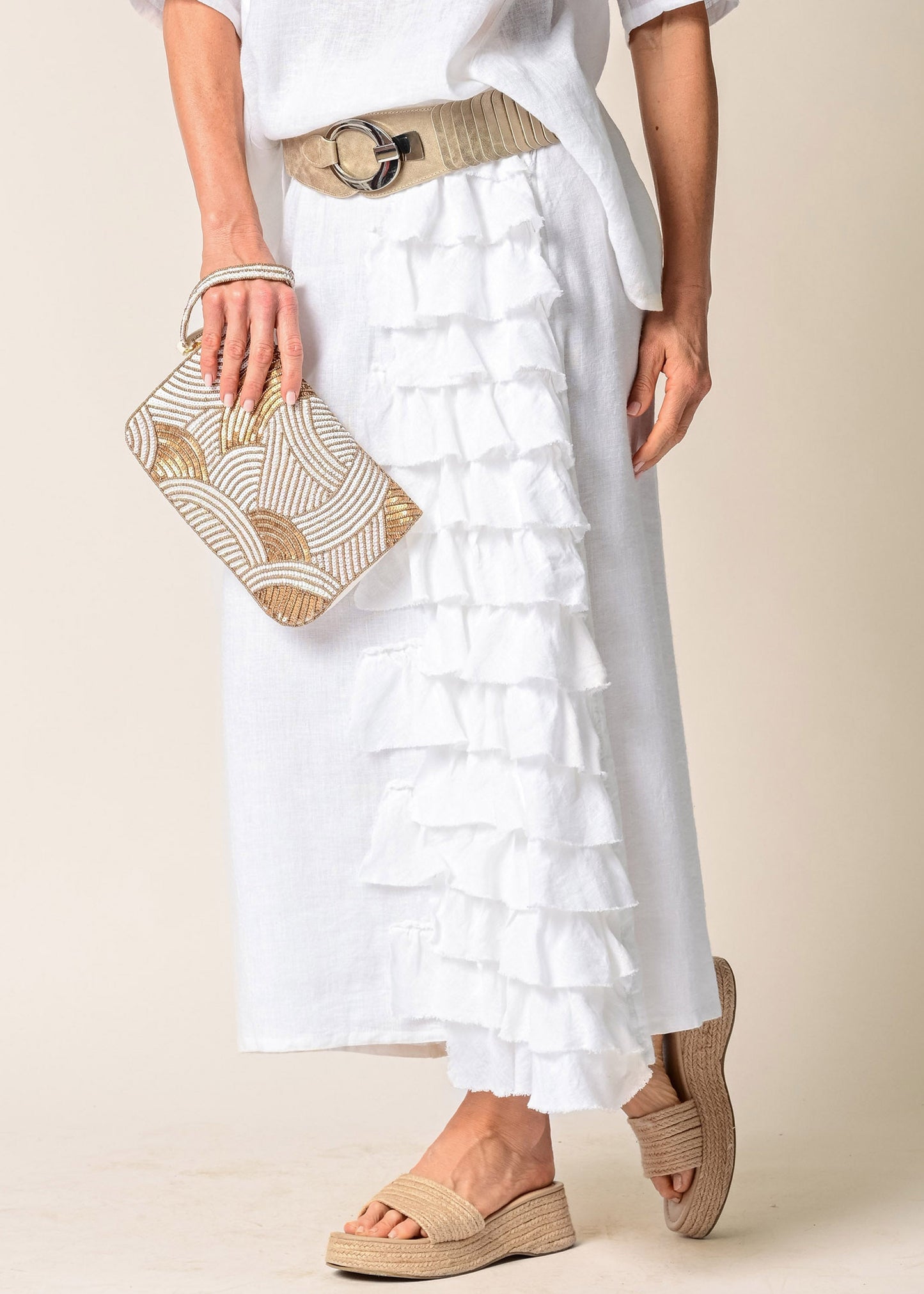 Eve Linen Skirt in White