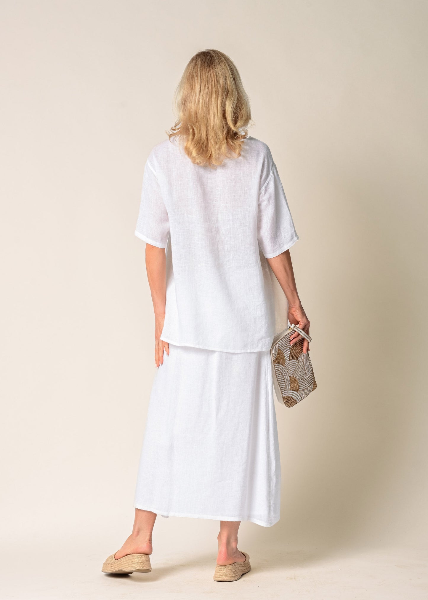 Eve Linen Skirt in White