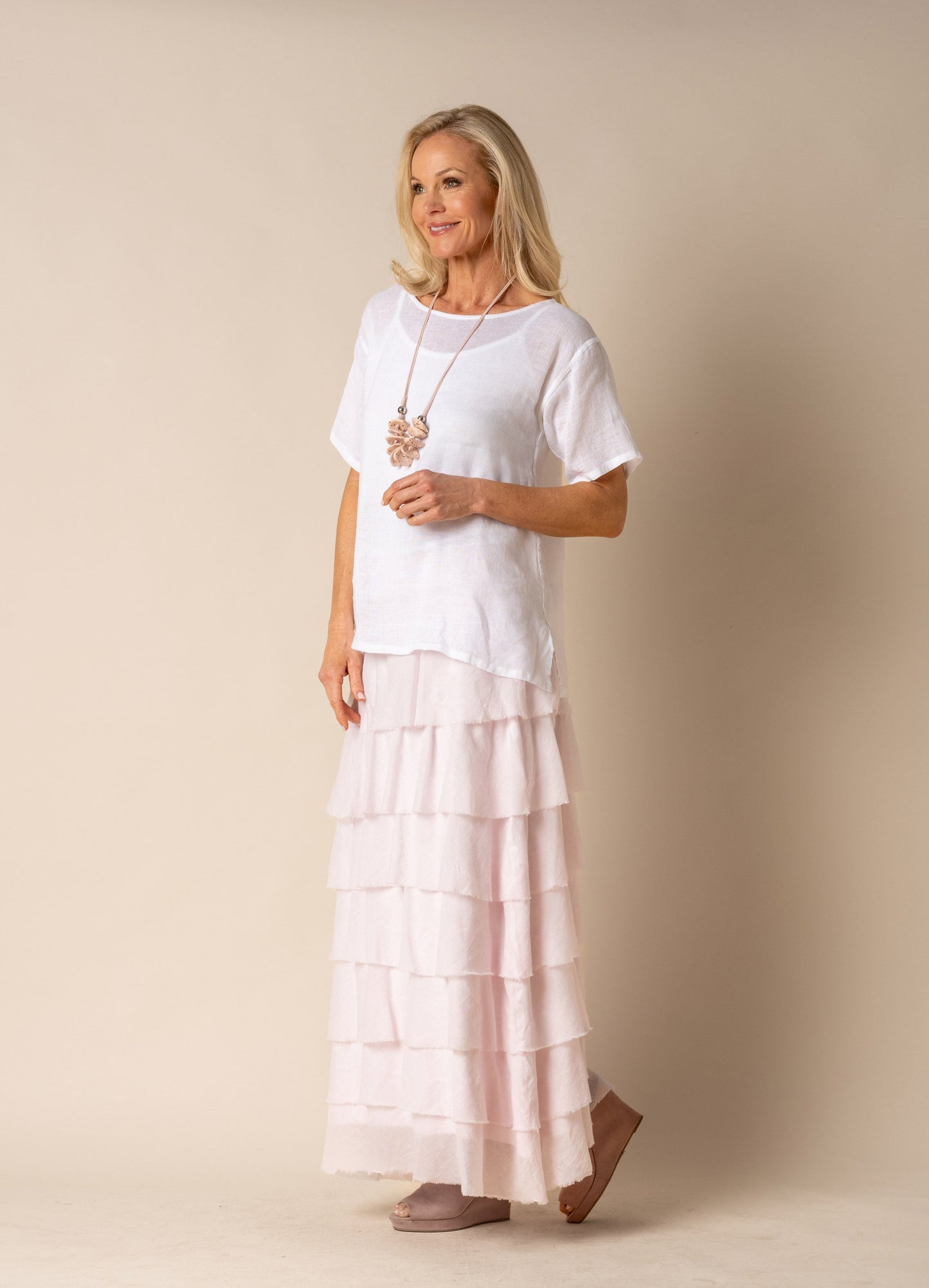 Calista Cotton Skirt in Blush