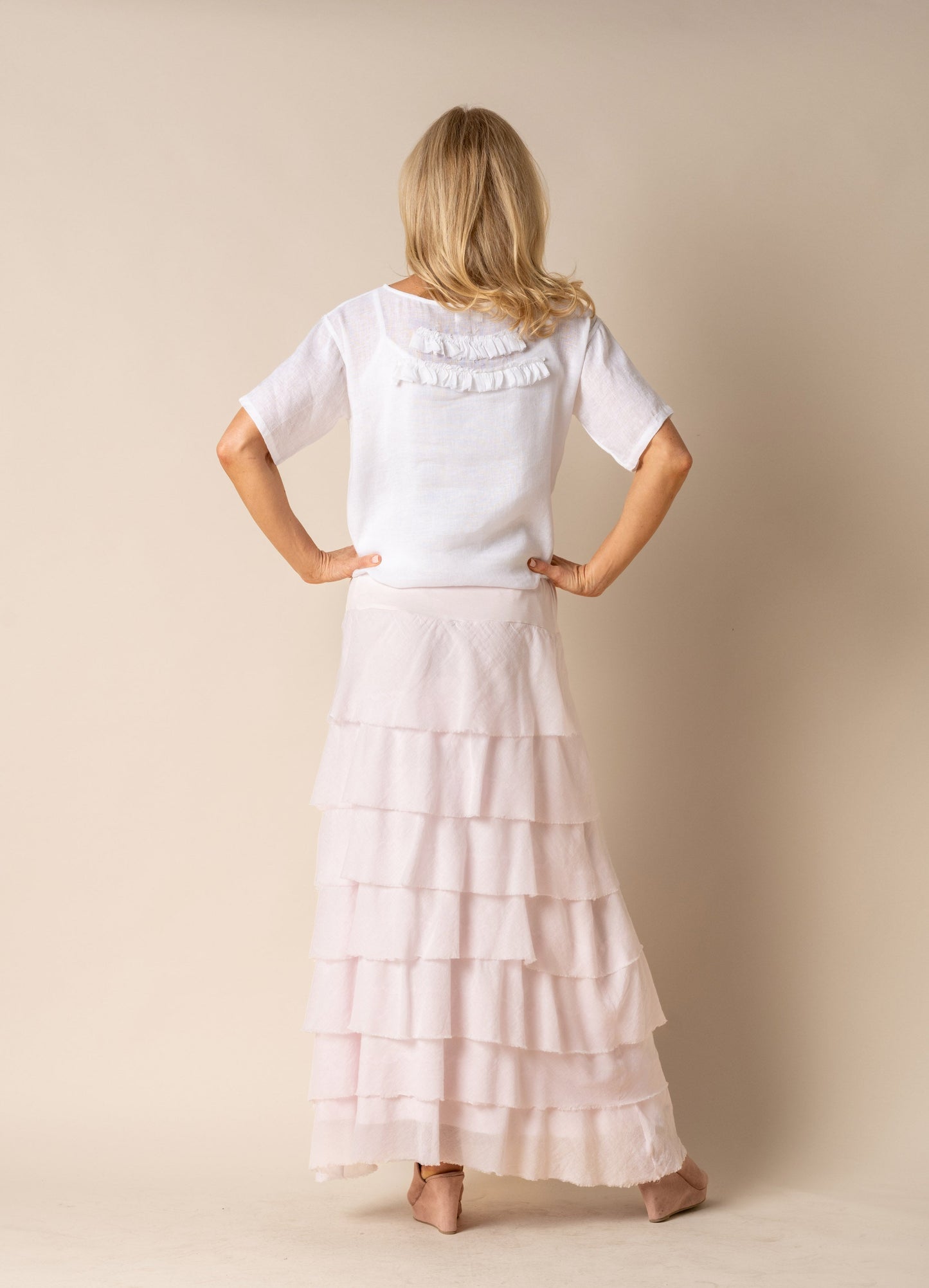 Calista Cotton Skirt in Blush
