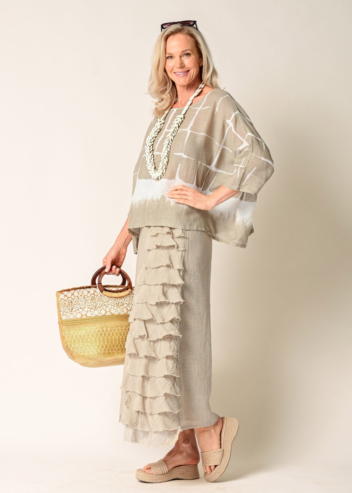 Eve Linen Skirt in Latte