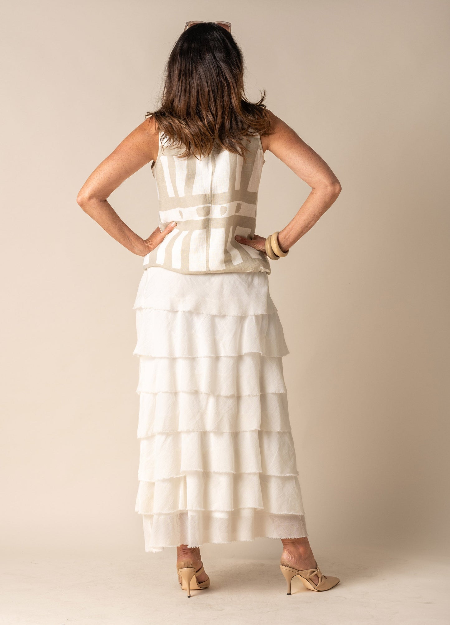 Calista Cotton Skirt in Cream