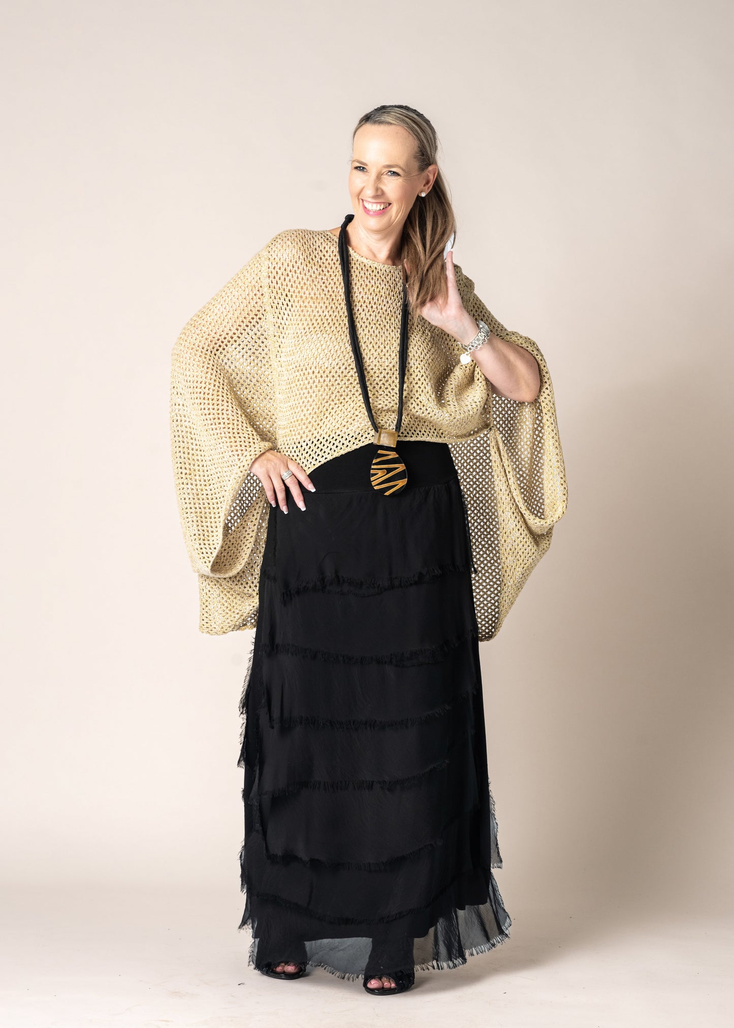 Quilla Knit Top in Gold