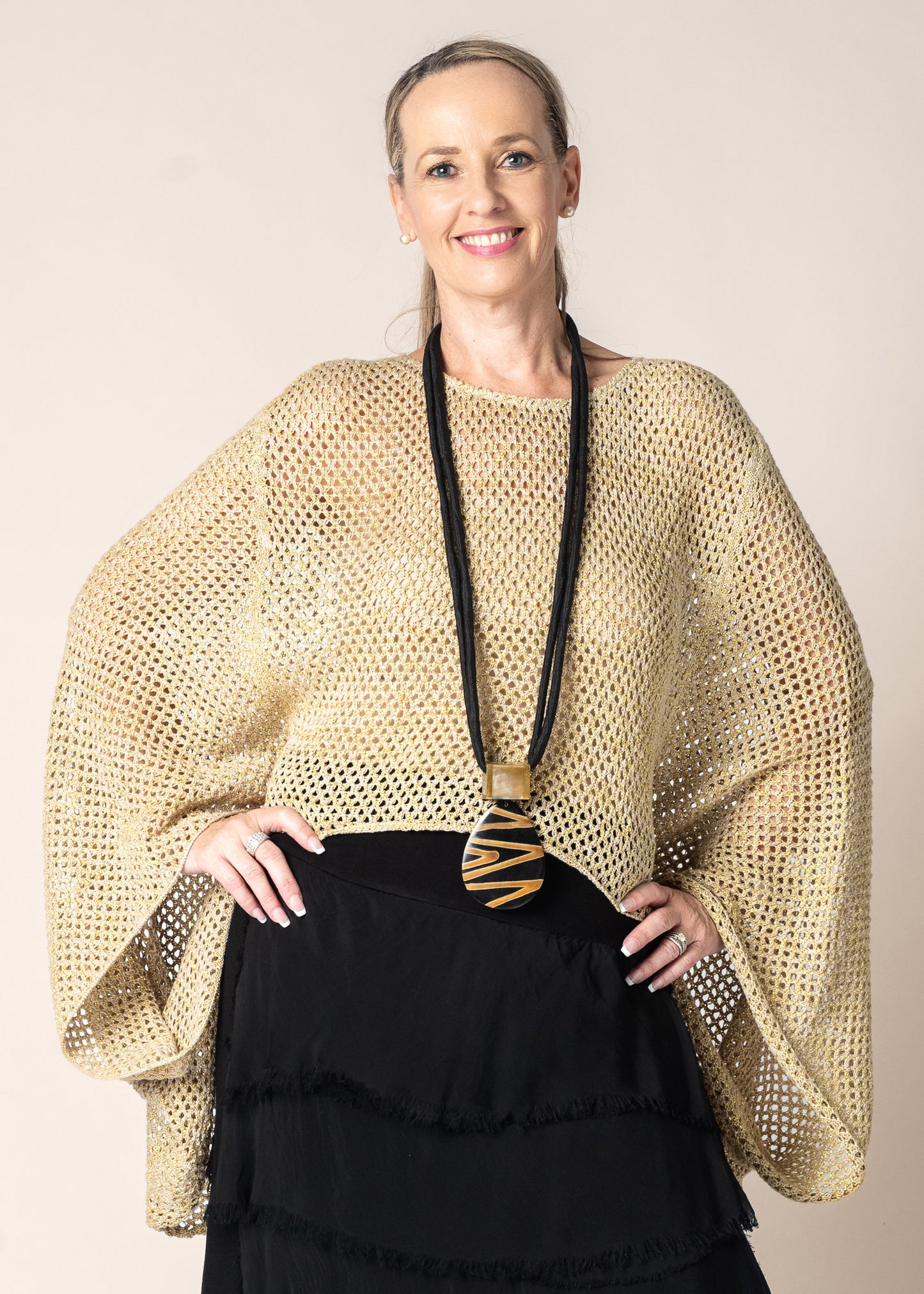 Quilla Knit Top in Gold