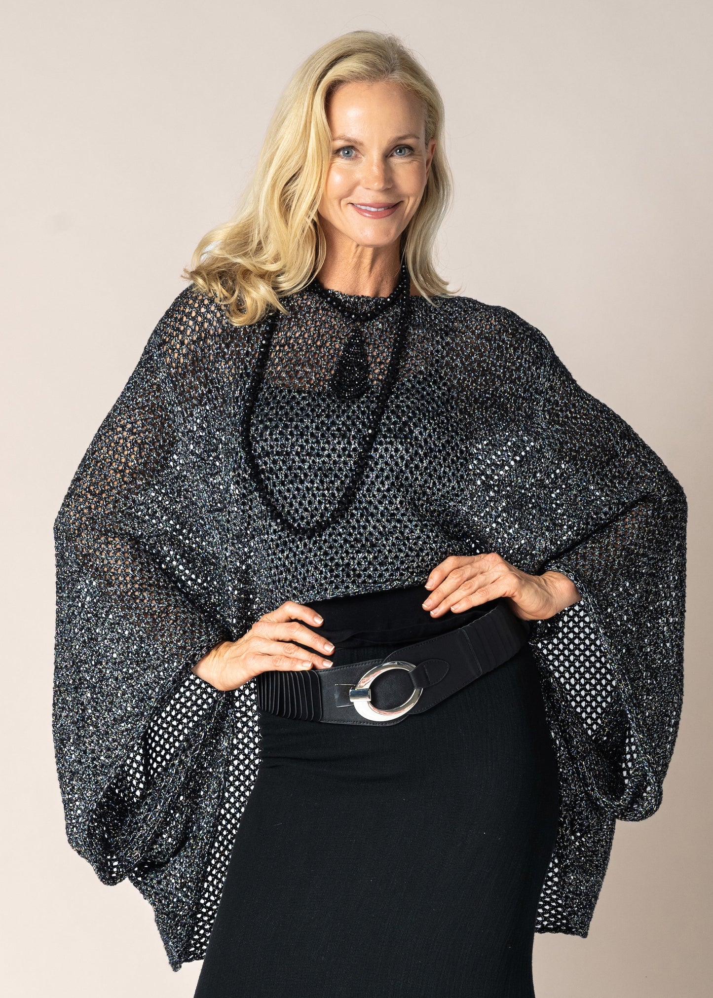 Quilla Knit Top in Silver