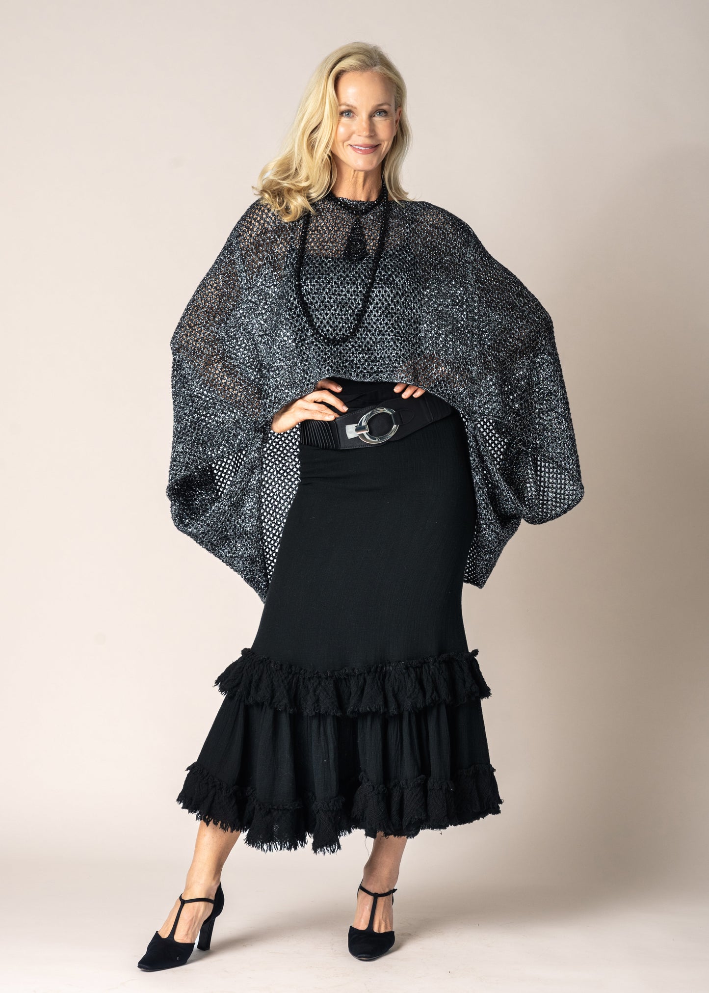 Quilla Knit Top in Silver