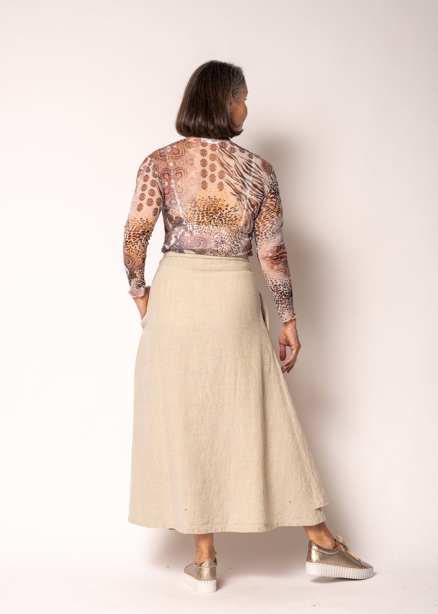 Remington Linen Skirt in Latte